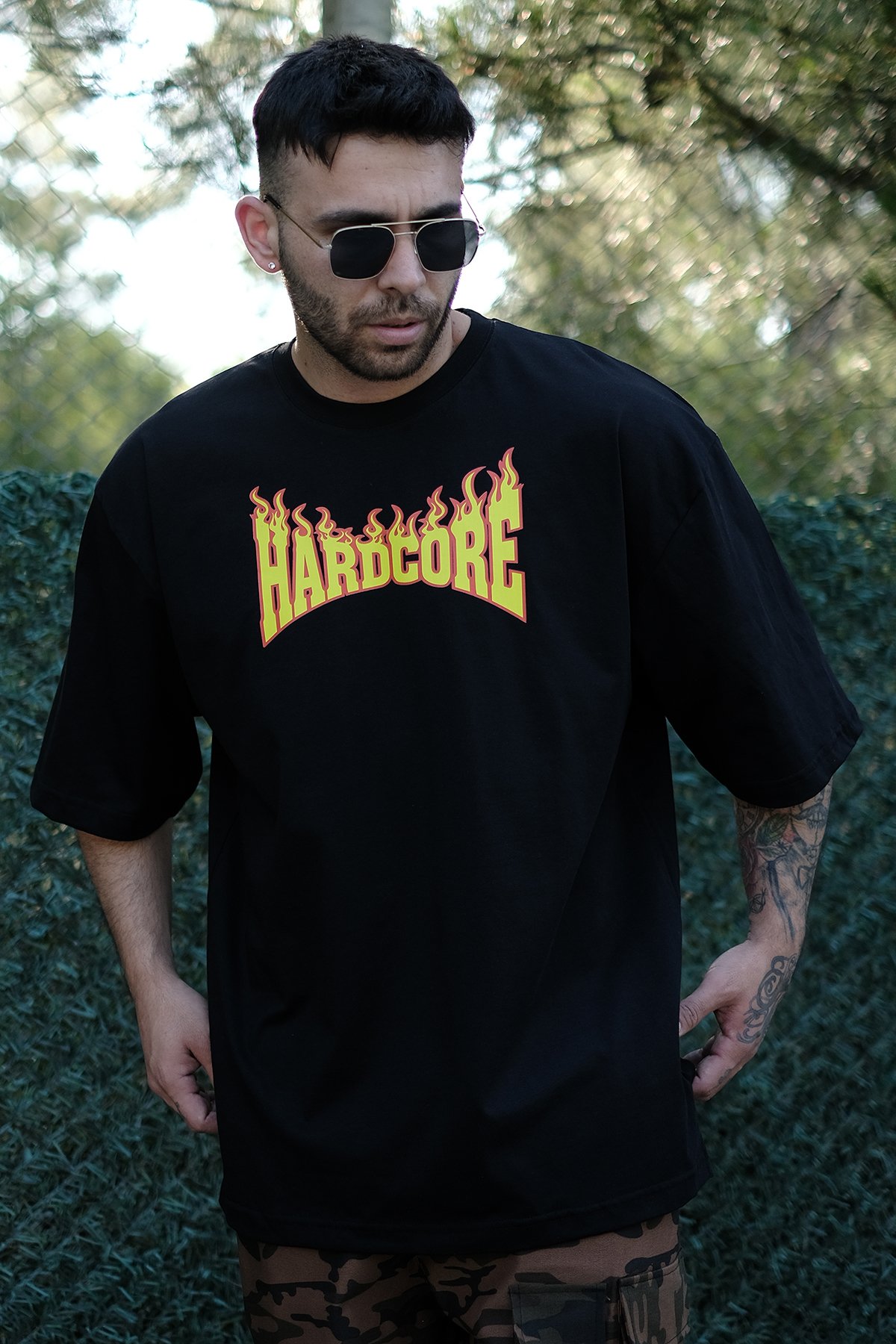 808 Hardcore Sırt Baskılı Oversize Tişört