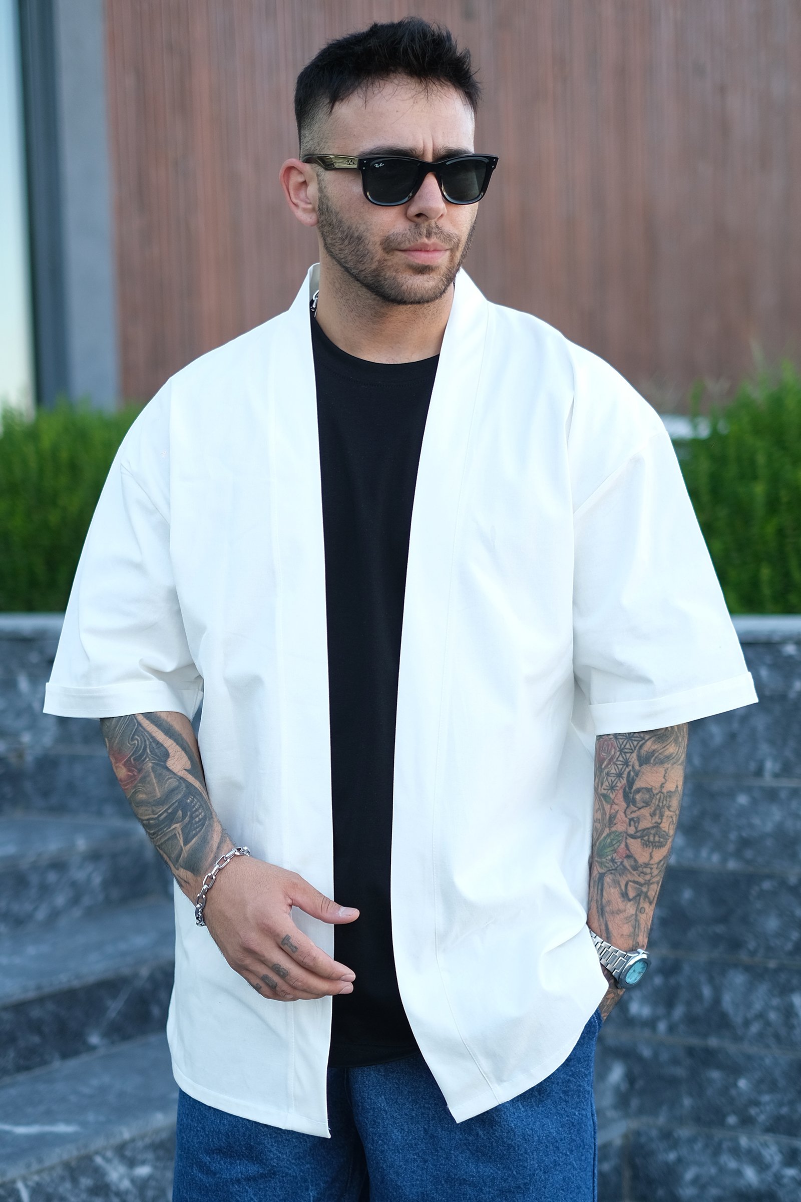 808 Oversize Basic Kimono - Ekru