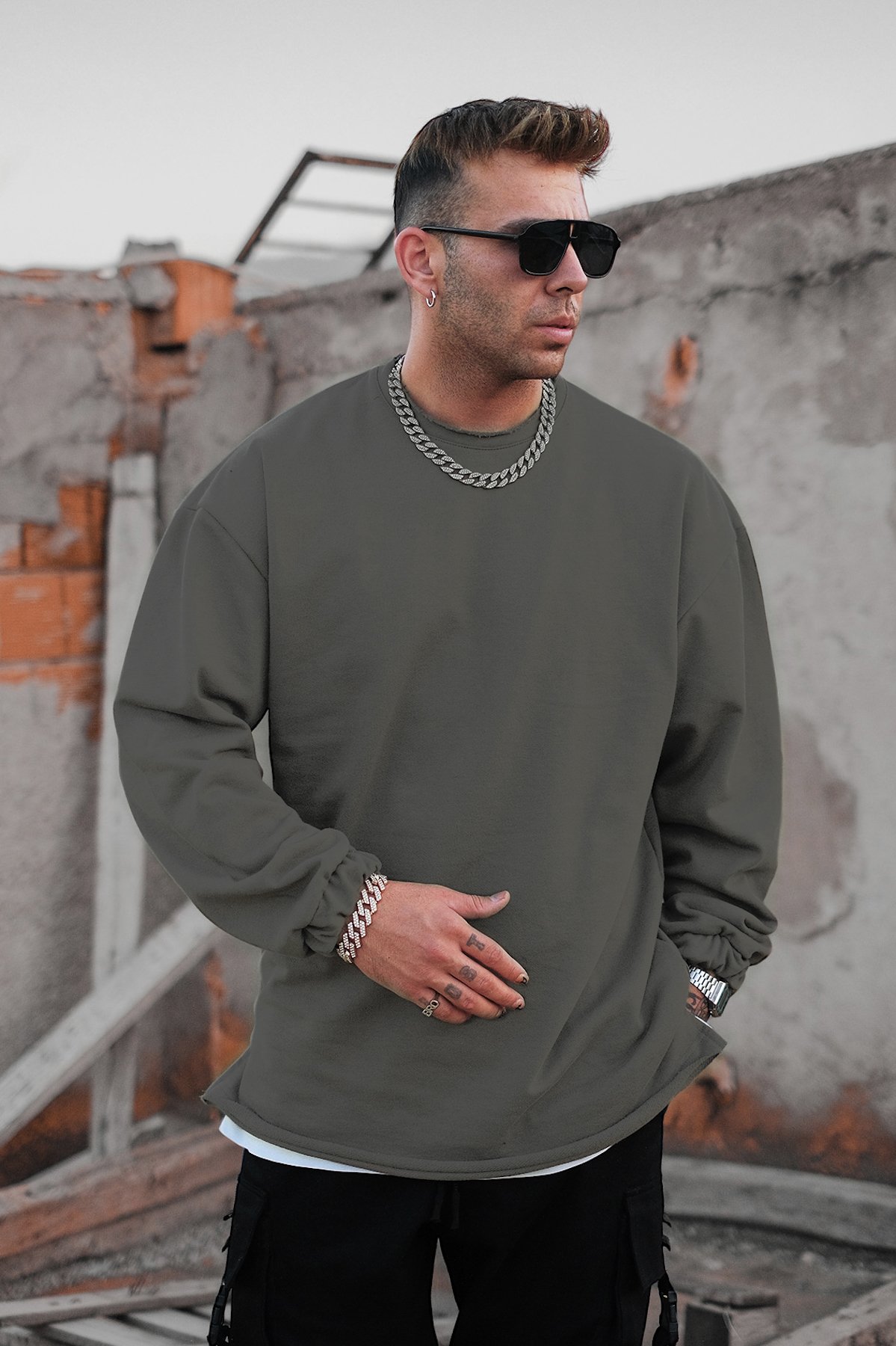 808 Oversize Basic Sweatshirt