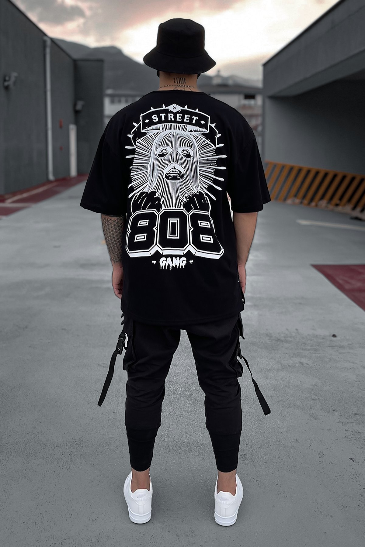 808 '' 808 GANG '' Baskılı Oversize Tişört