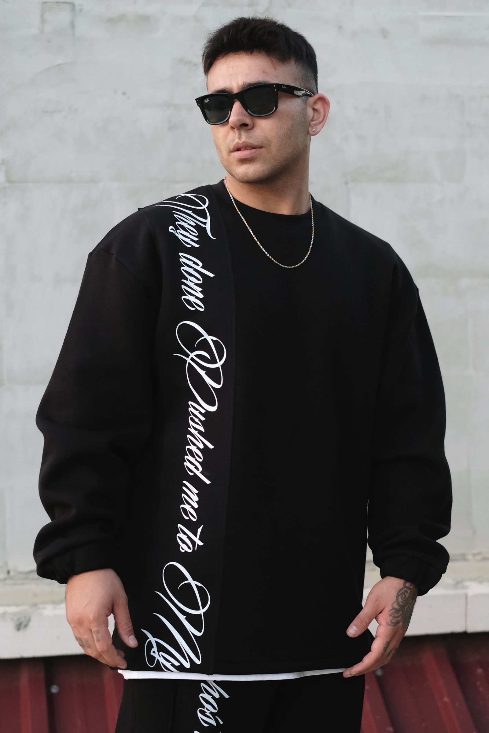 808 Şerit Detay Baskılı Oversize Sweatshirt 