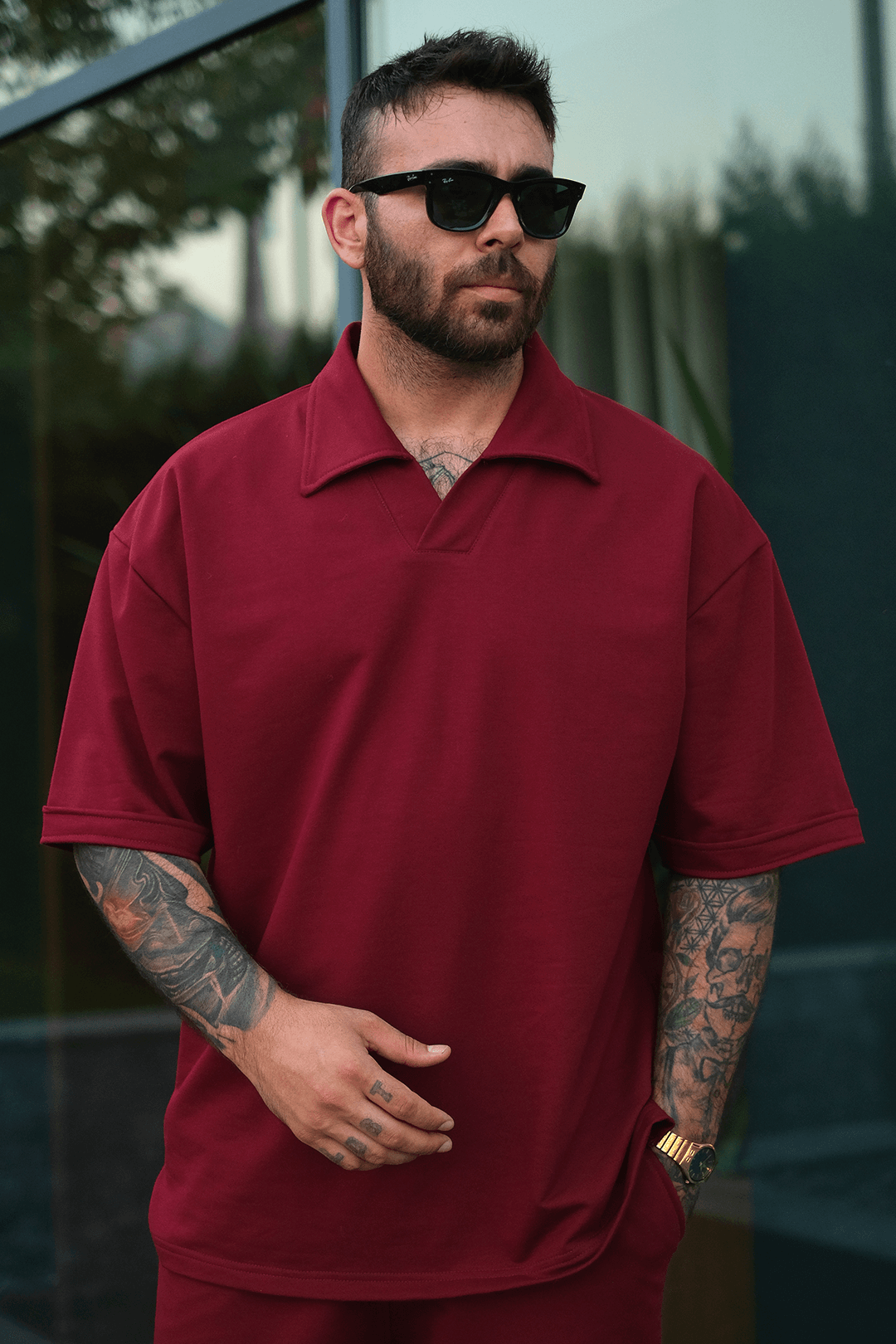 808 Basic Yakalı Oversize Tok tişört