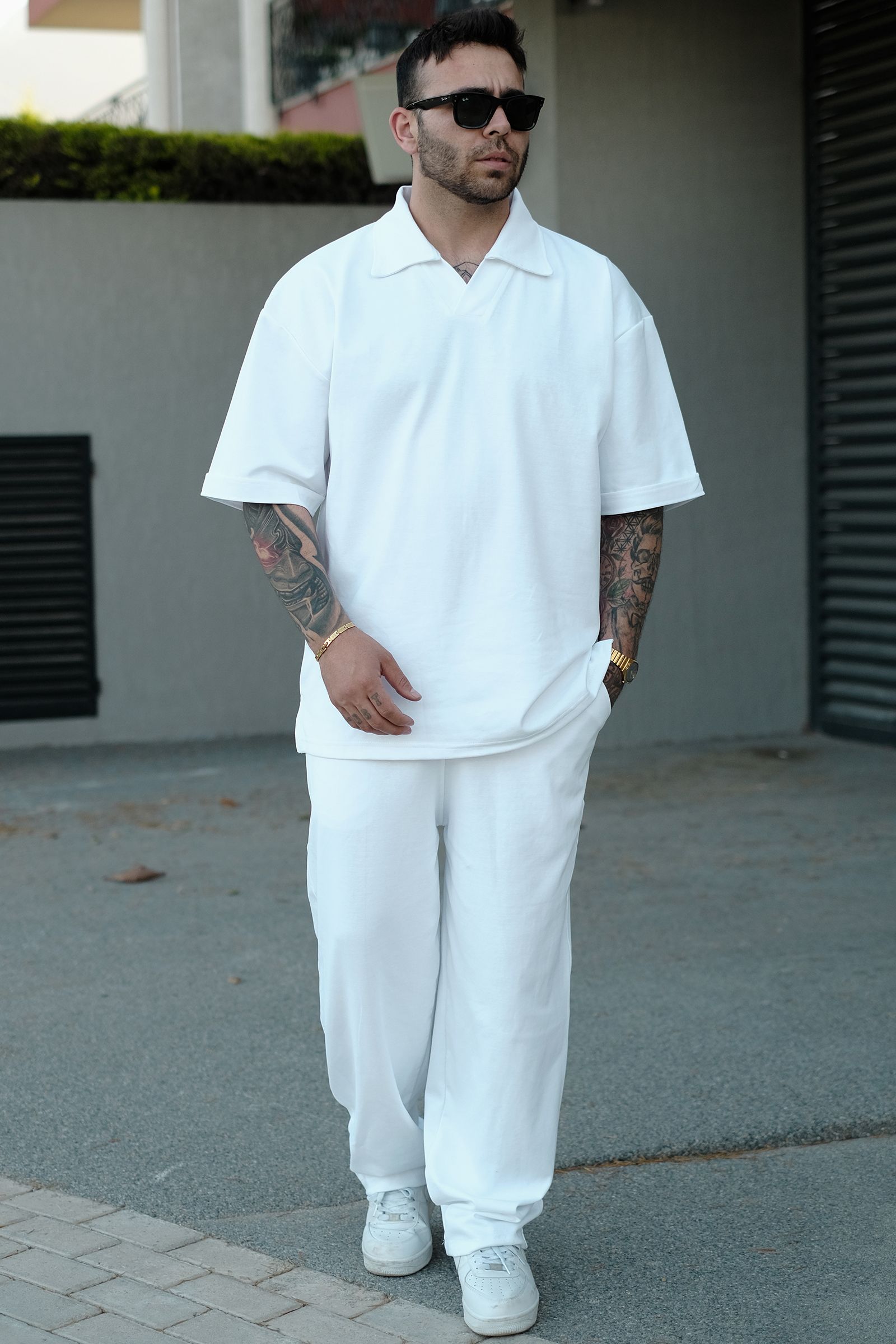 808 Yakalı Oversize Basic Tok Tişört