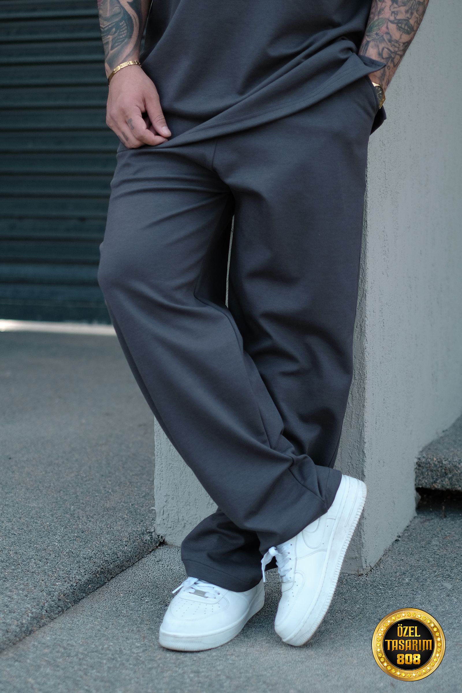 808 Basic Tok Oversize Jogger - Koyu Gri