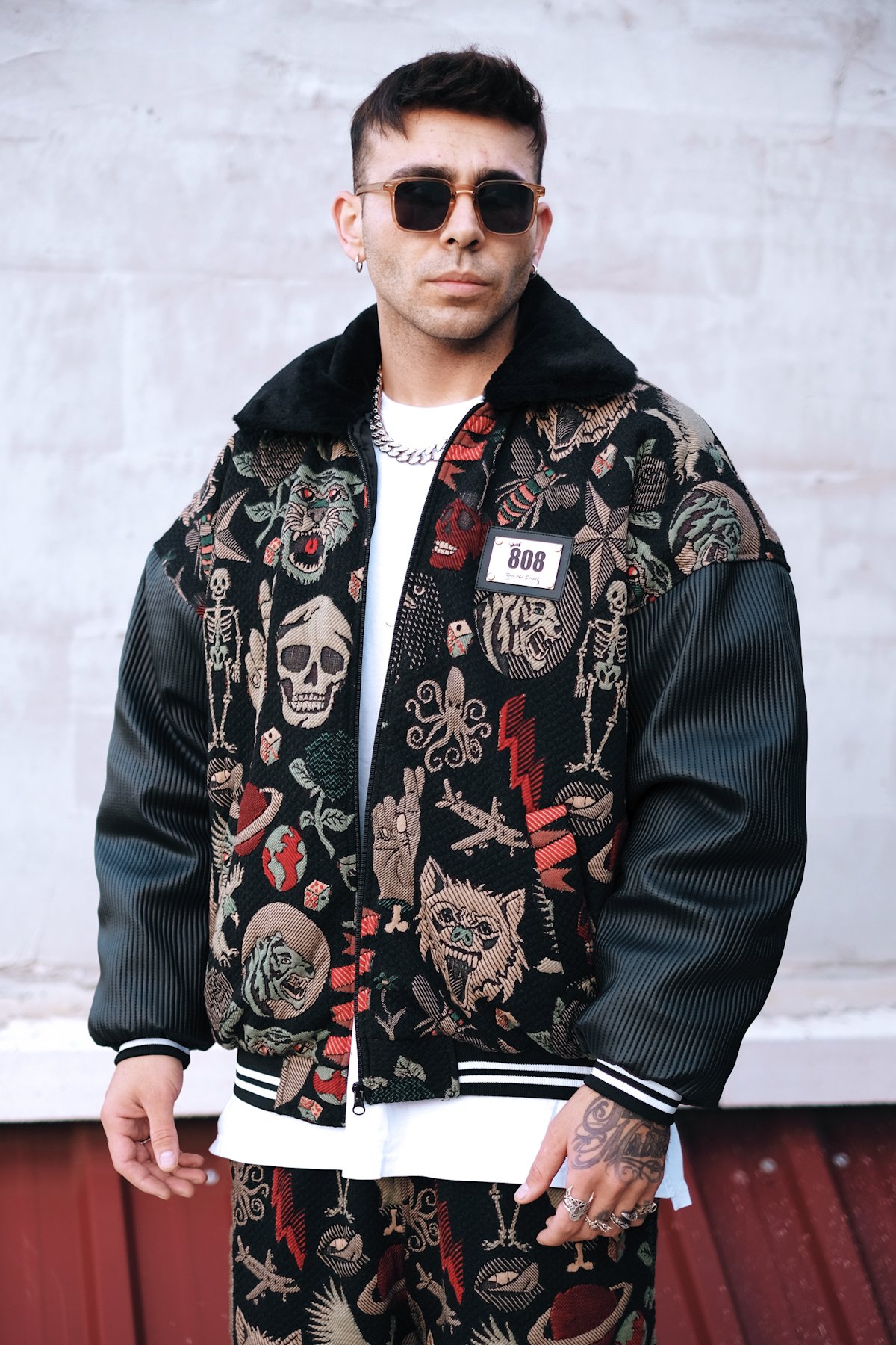 808 Skull Puffer Özel Tasarım Oversize Ceket