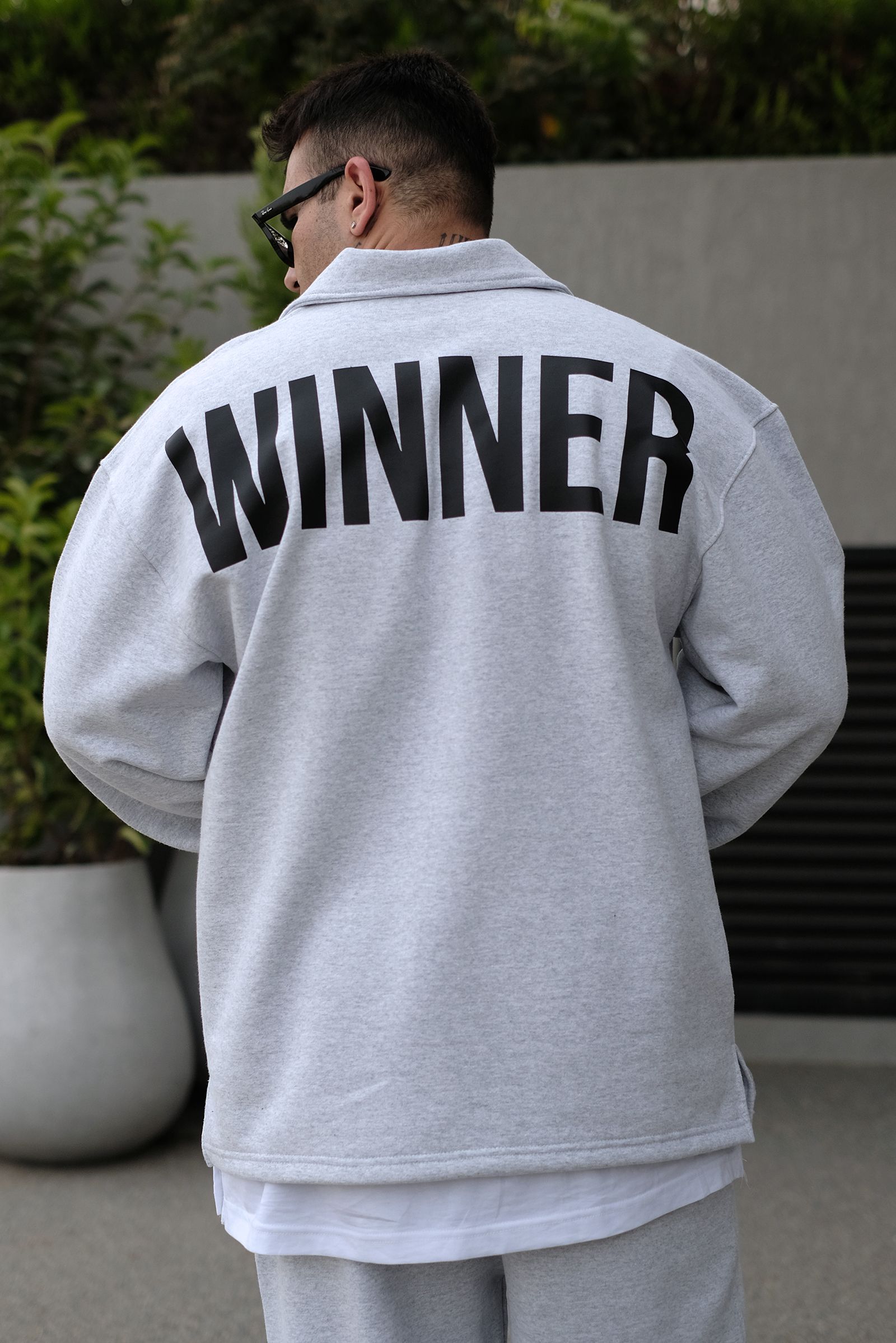 808 Winner Baskılı Özel Tasarım Yakalı Oversize Sweatshirt