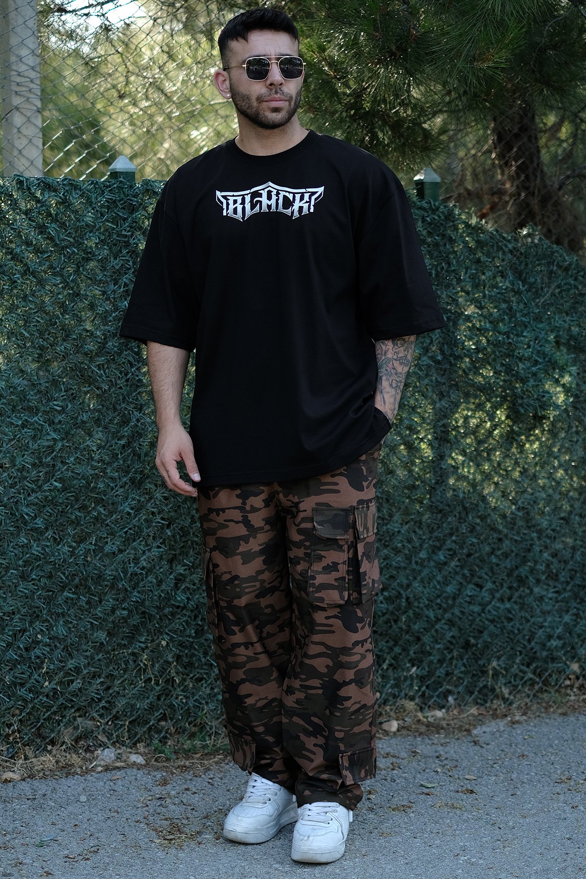 808 Black Sırt Baskılı Oversize Tişört