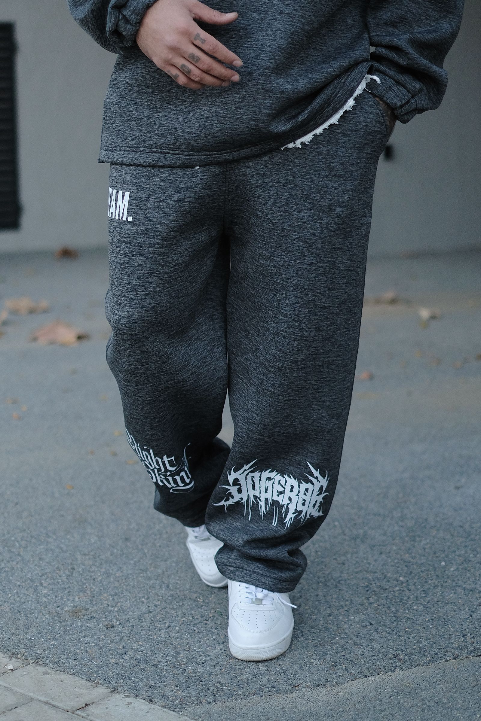 808 Dream Baskılı Özel Tasarım Oversize Jogger - Gri