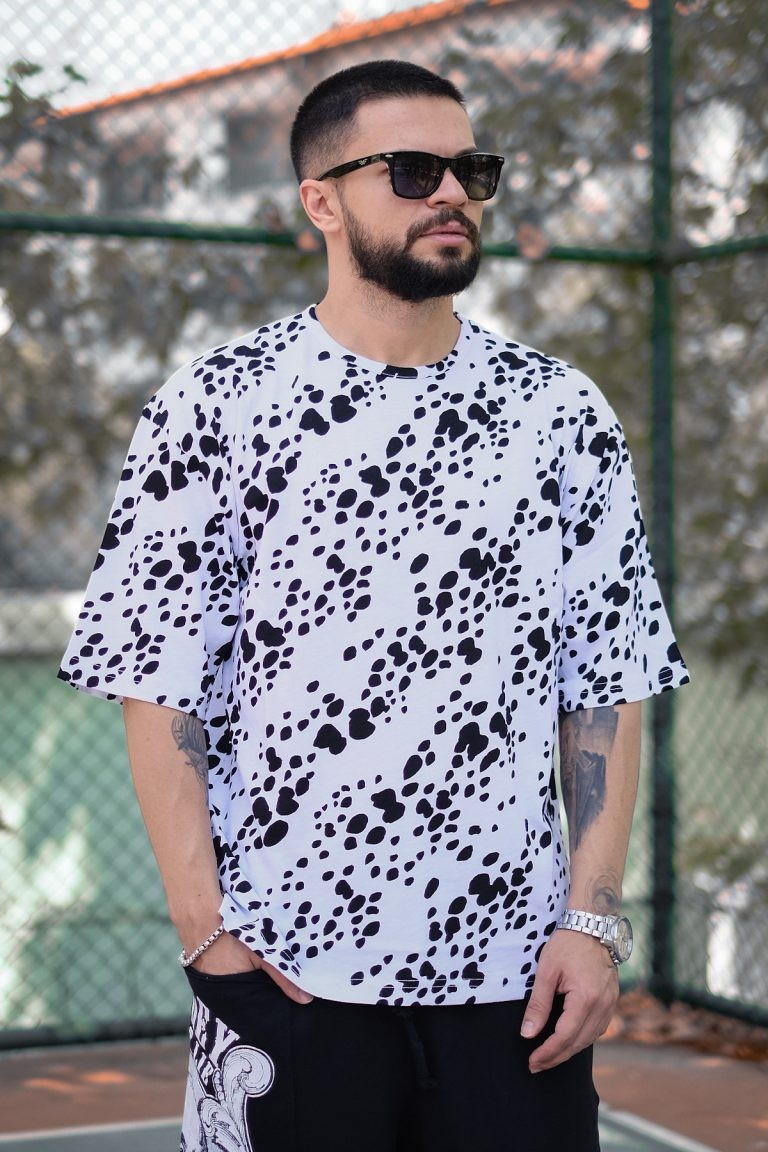 808 Dalmaçya Desen Oversize Tişört