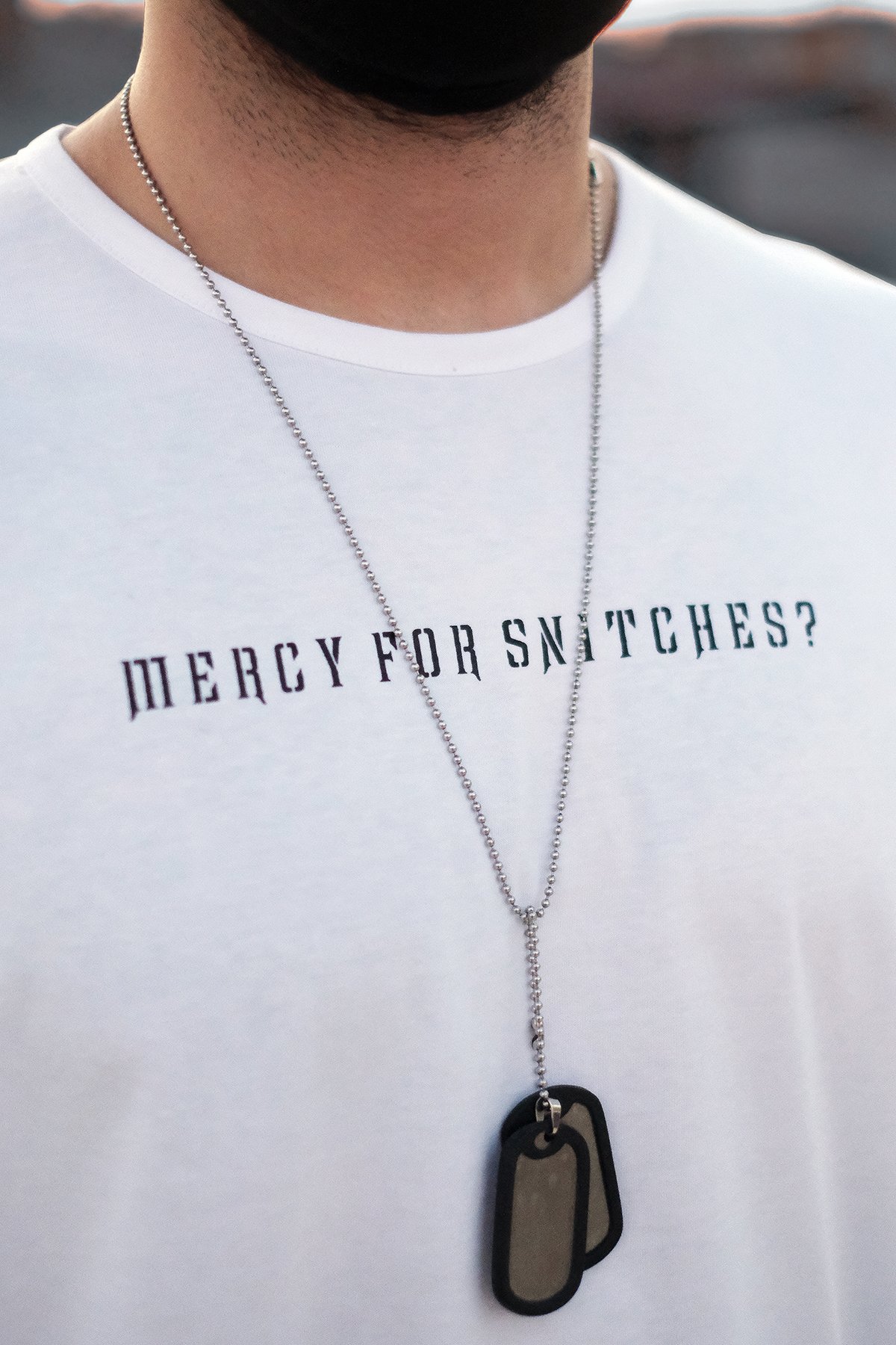 808 '' No Mercy'' Baskılı Oversize Tişört