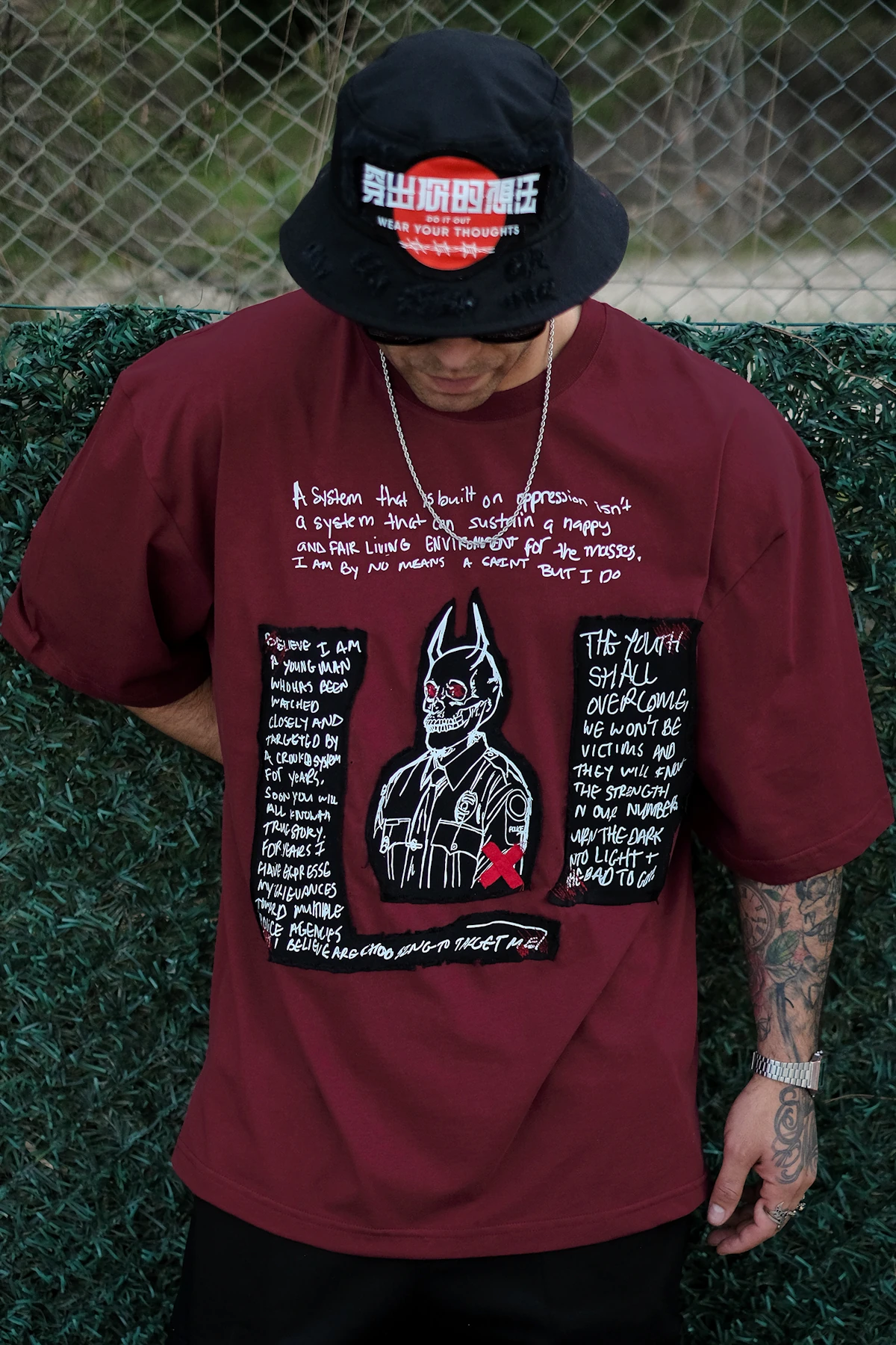 808 Skull Patch Oversize Tişört