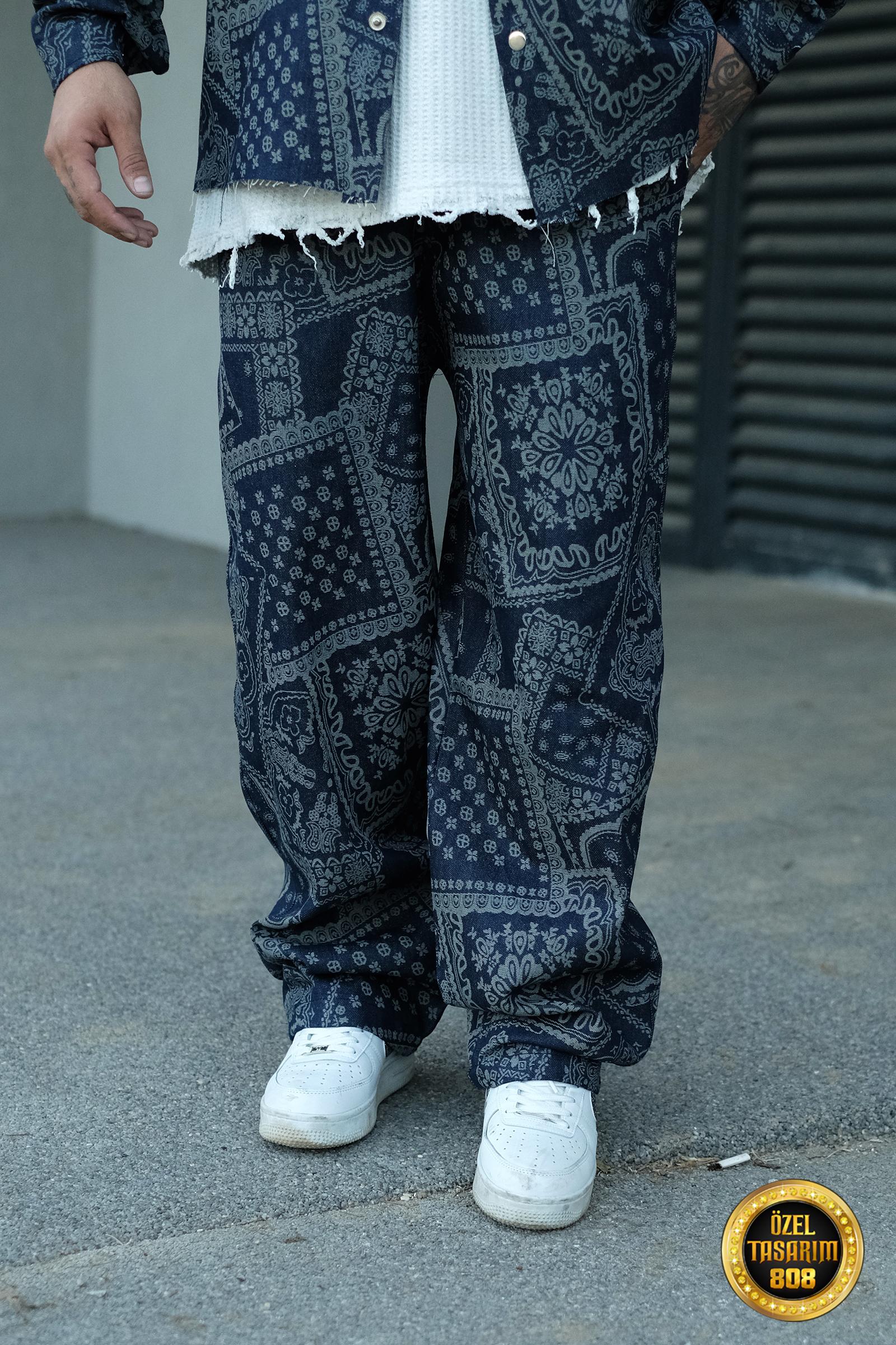 808 Bandana Desen Oversize Kot Jogger