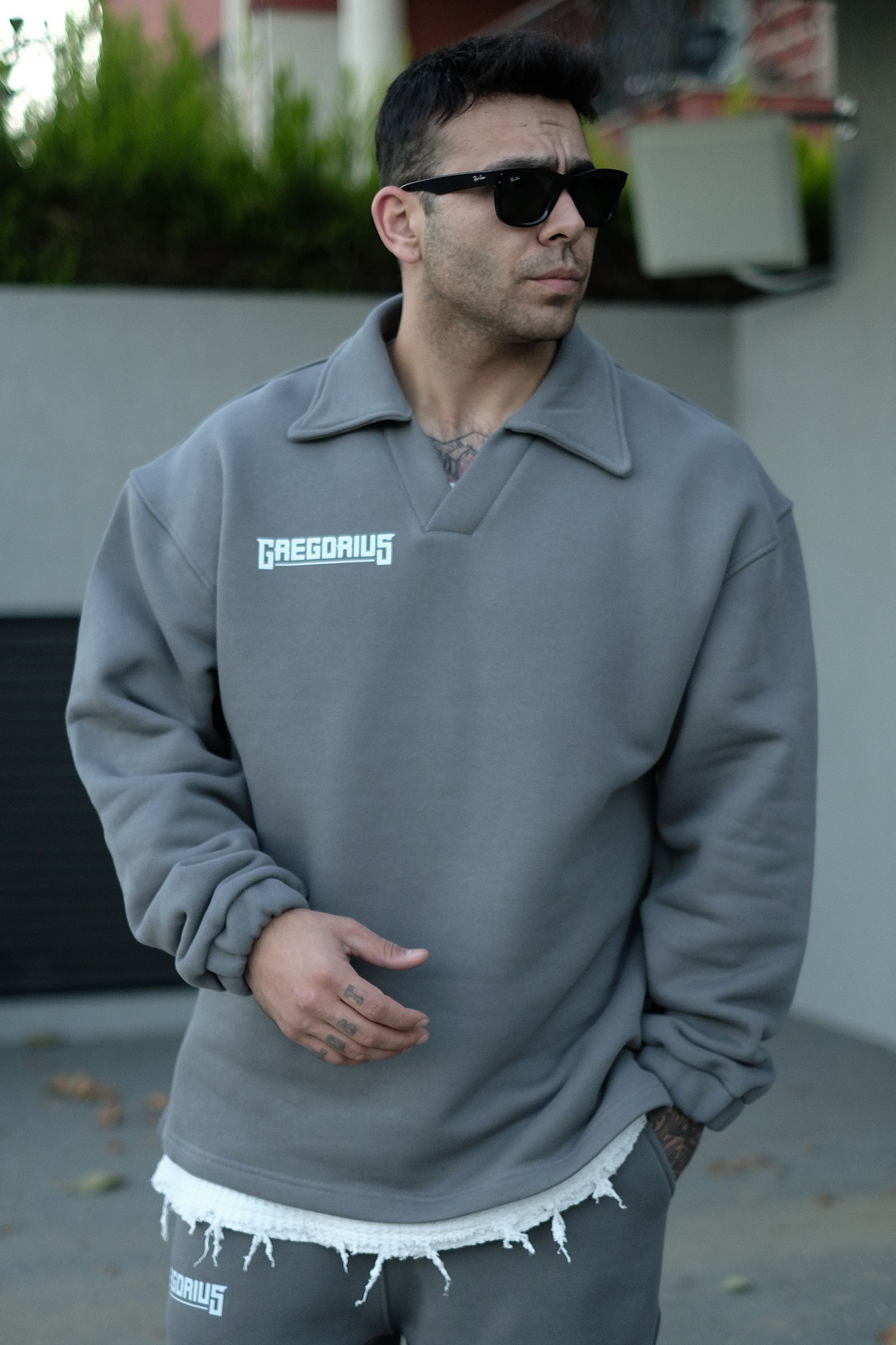 808 Gregorius Baskılı Oversize Yakalı Sweatshirt