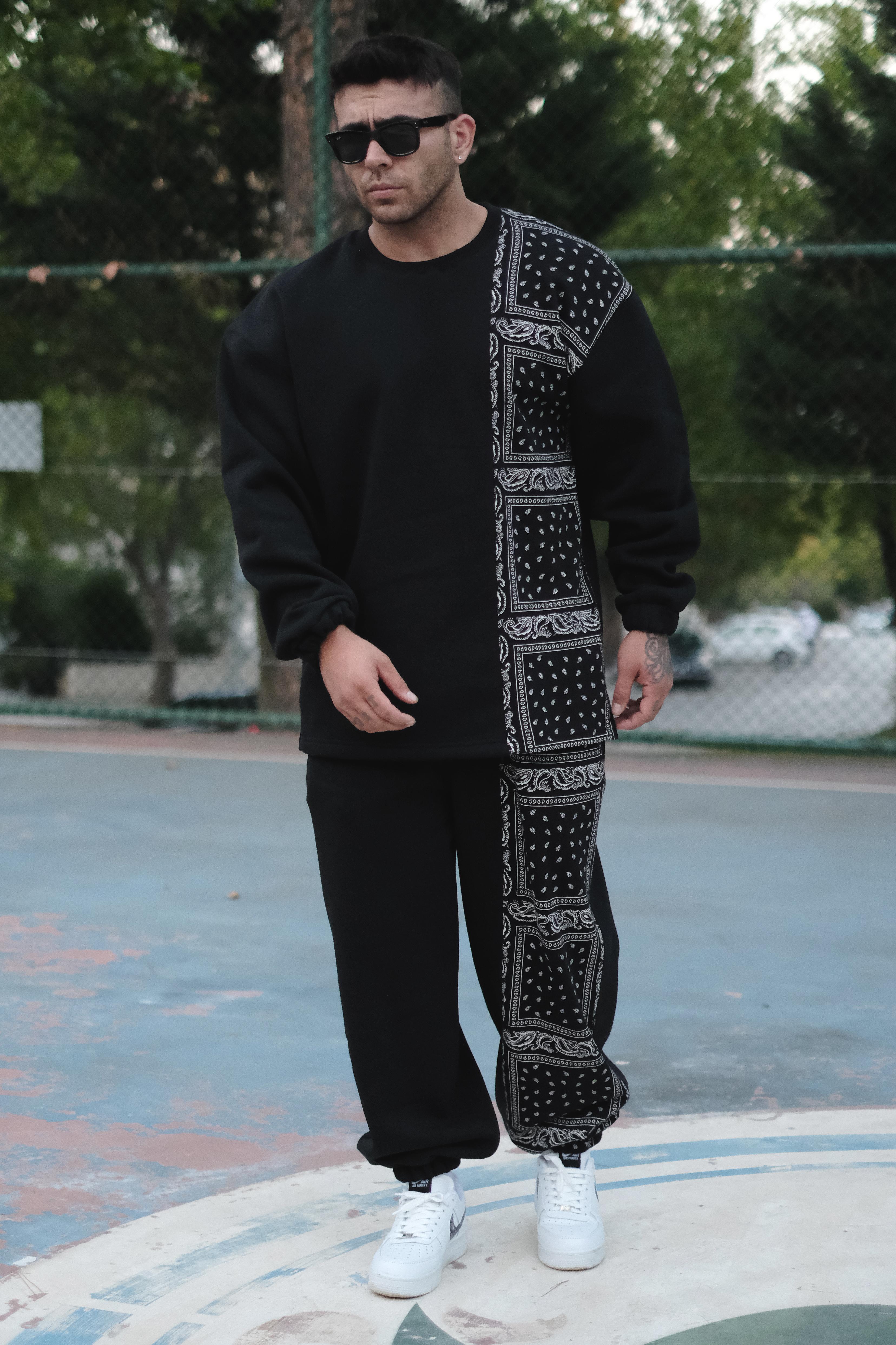 808 Bandana Kontrast Oversize Sweatshirt
