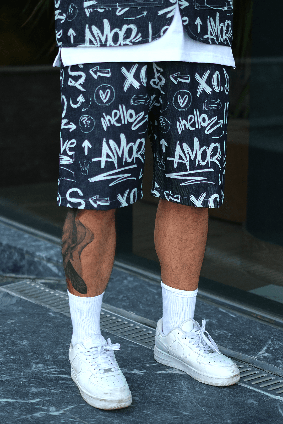 808 XO Street  Desen Oversize Şort