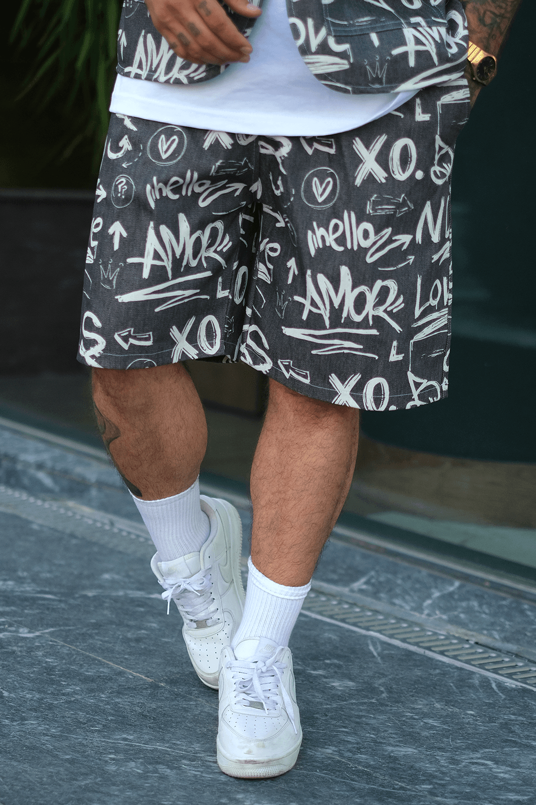 808 XO City Desen Oversize Şort