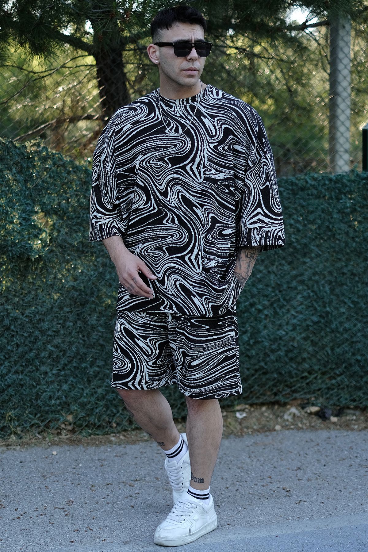 808 Tribal Desen Özel Tasarım Oversize Tişört