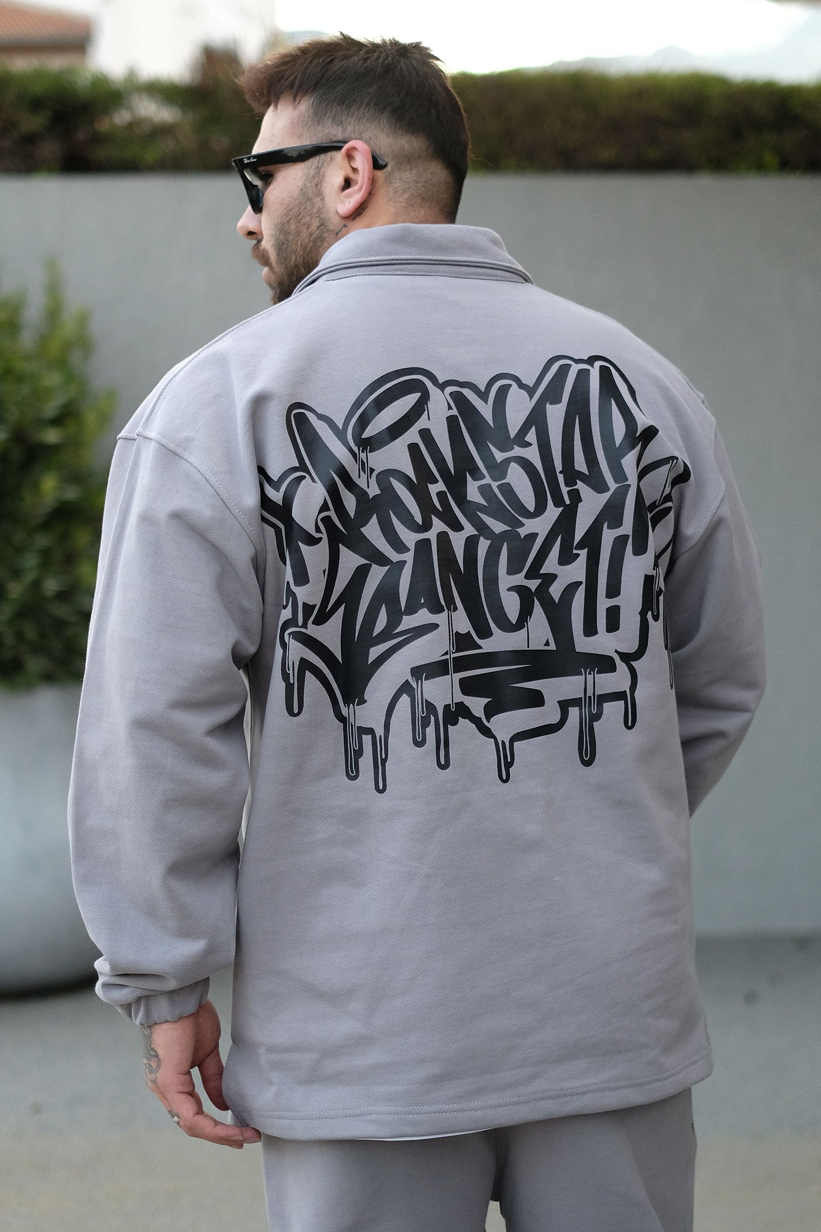 808 Grafiti Baskılı Özel Tasarım Yakalı Sweatshirt