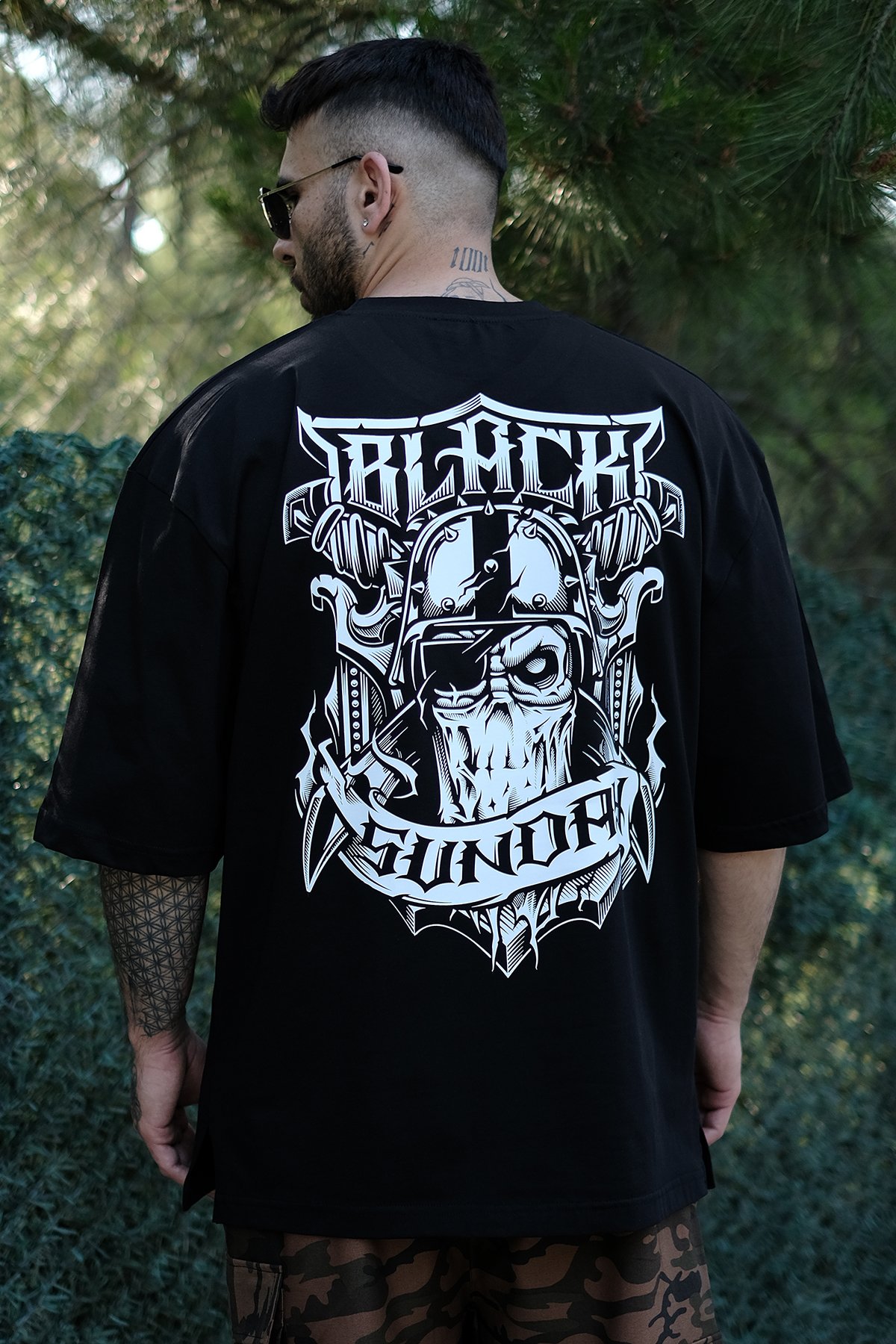 808 Black Sırt Baskılı Oversize Tişört