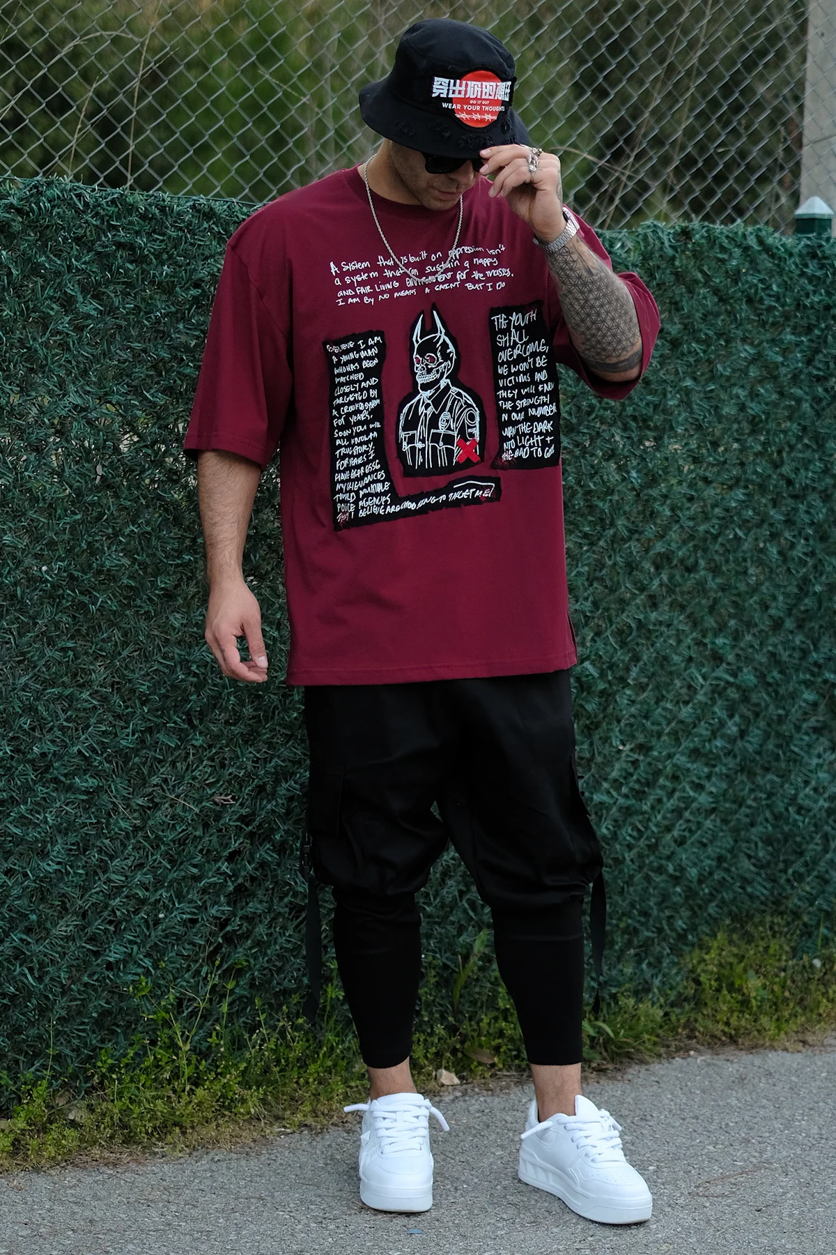 808 Skull Patch Oversize Tişört