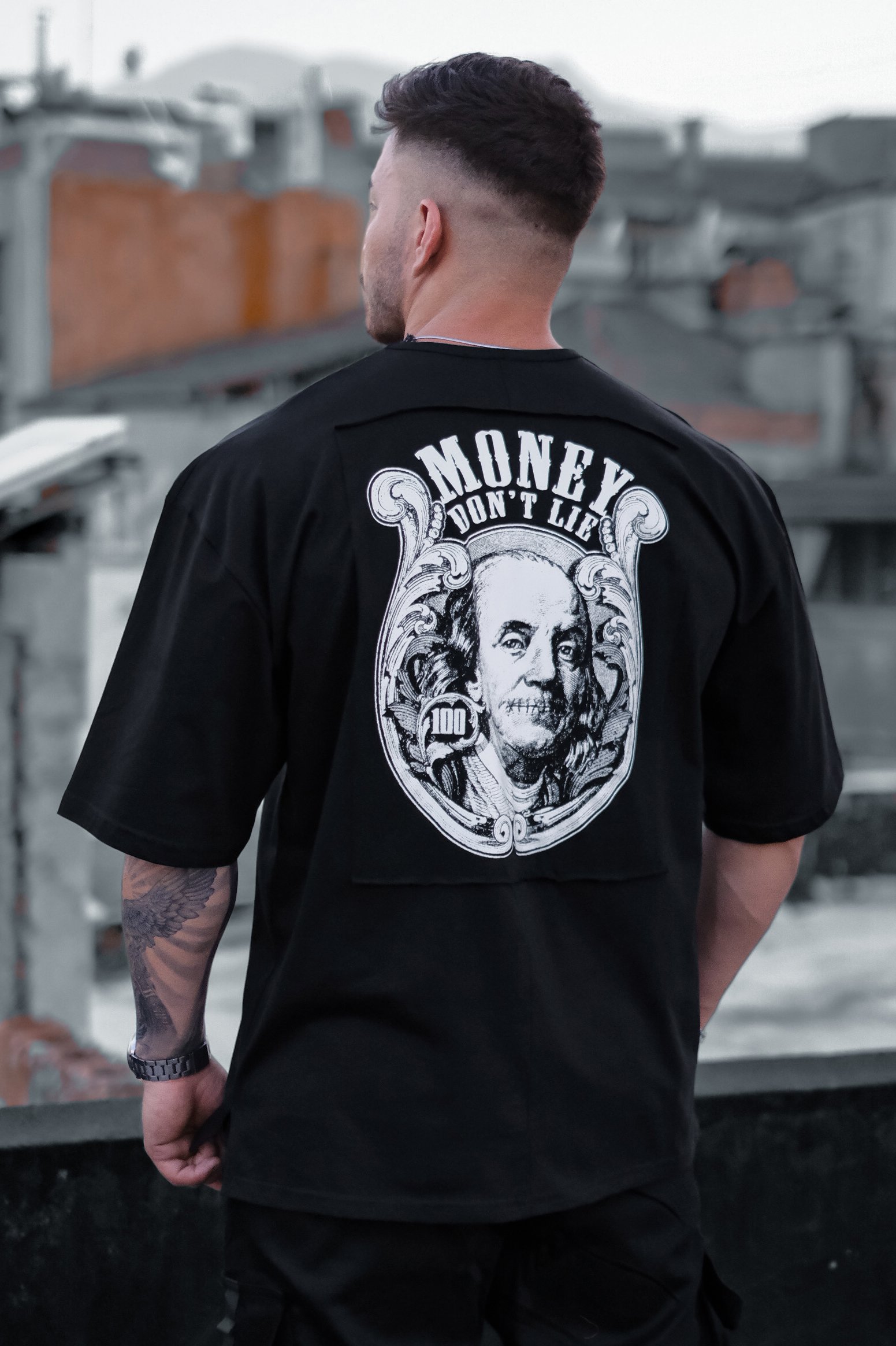 808 Money Don't Lie Baskılı Oversize Tişört