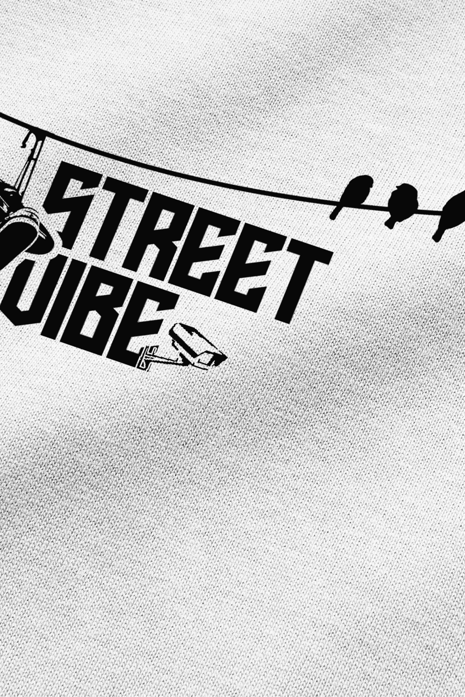 808 " Street Vibe " Baskılı Oversize Tişört - Beyaz