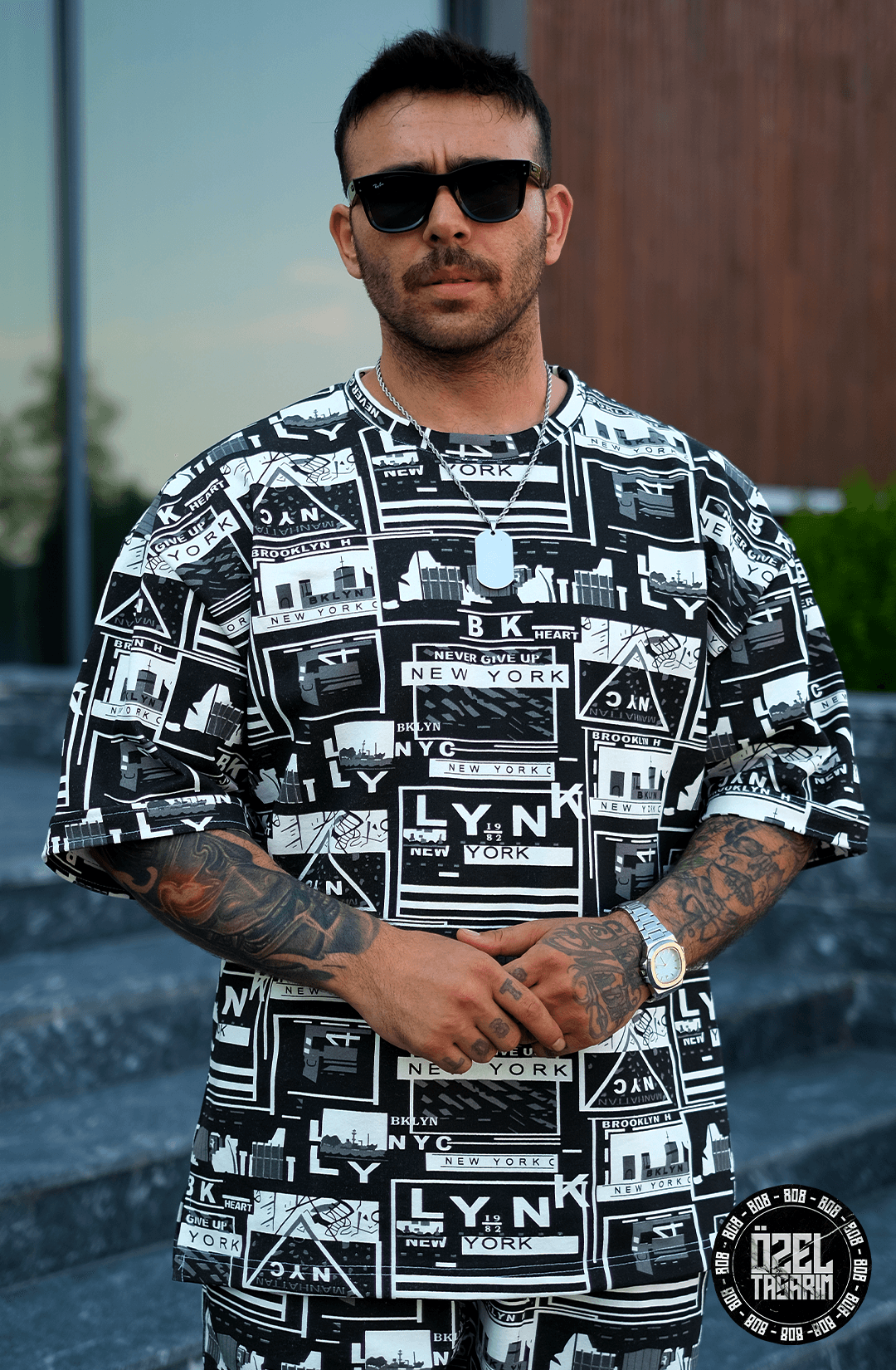 808 NYC Desen Tok  Oversize Tişört