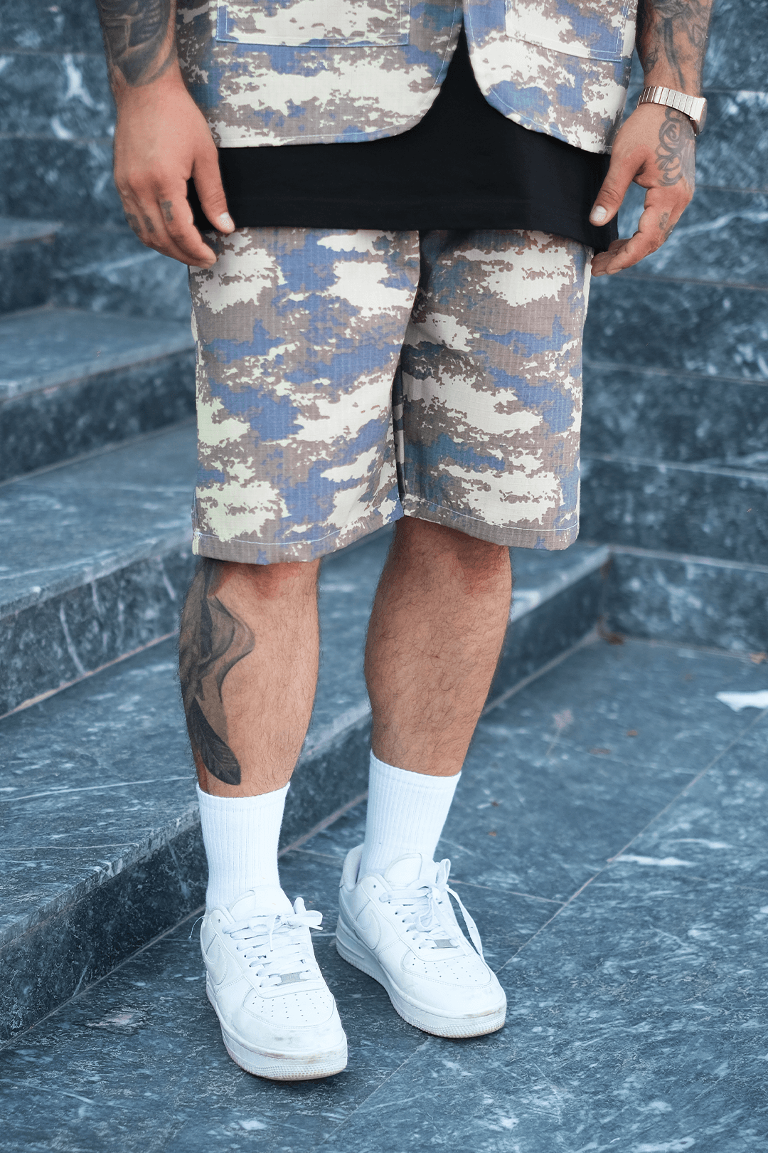 808 Dijital Kum Desen Oversize Şort