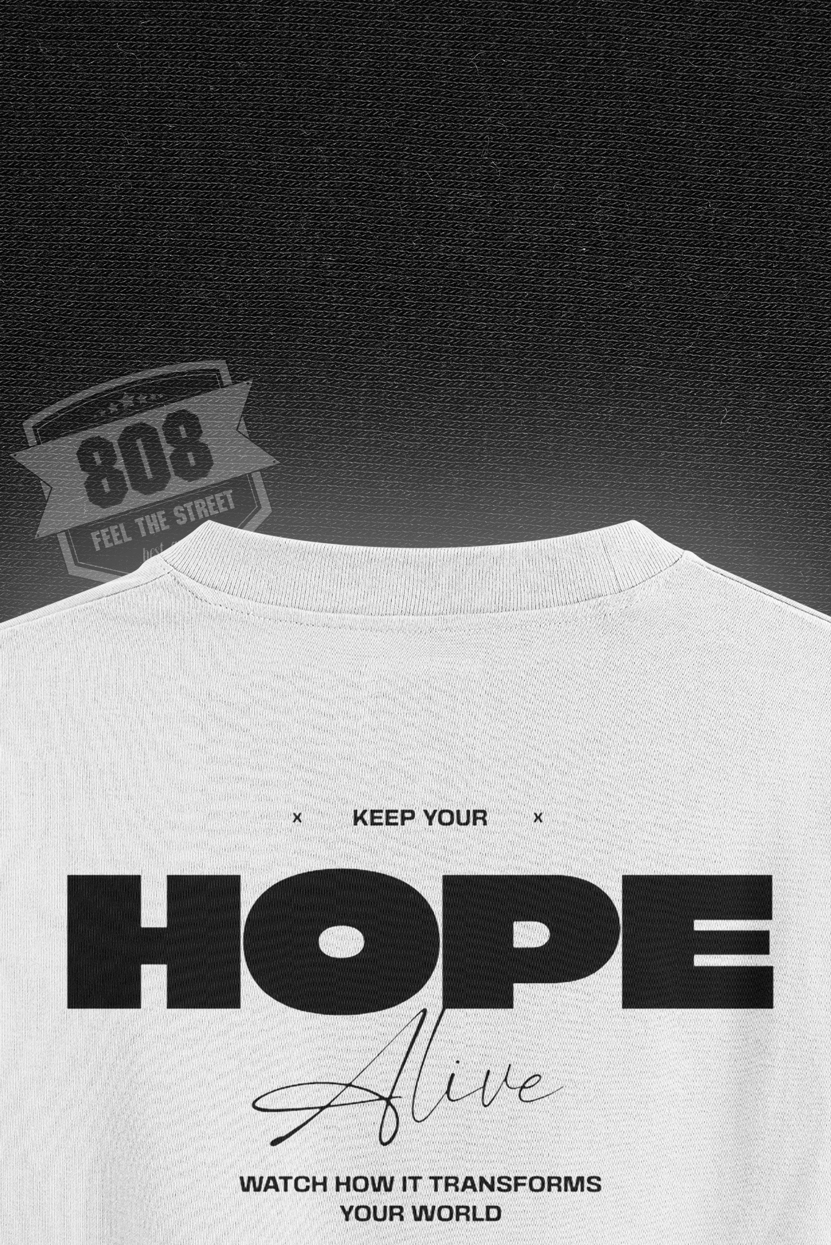 808 Hope Baskılı Oversize Tişört