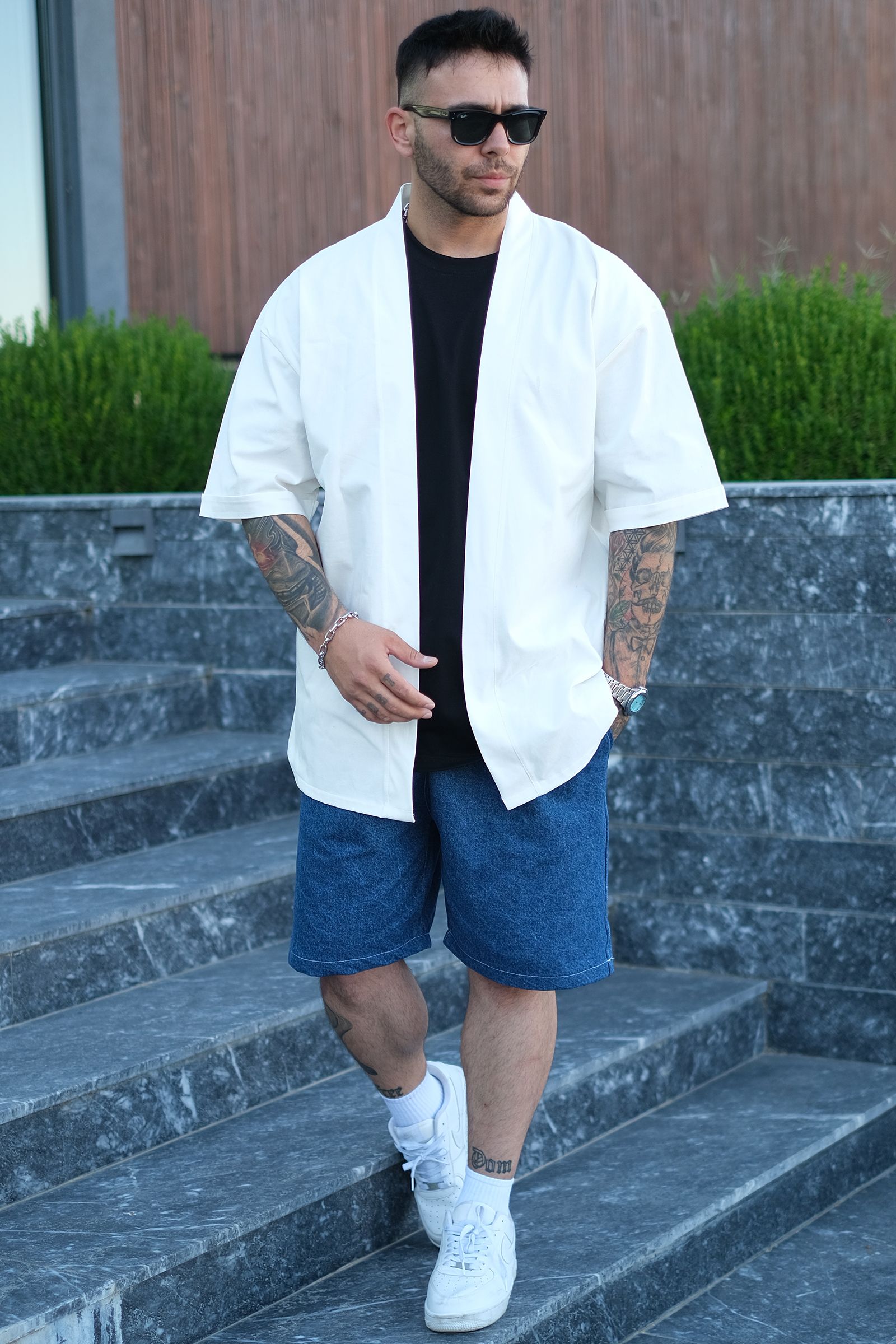 808 Oversize Basic Kimono Takım (Kimono + Şort)