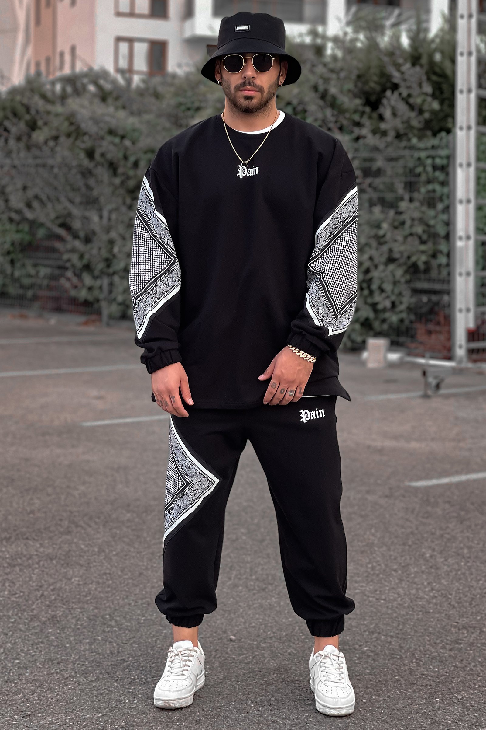 808 Pain Bandana Kontrast Oversize Sweatshirt