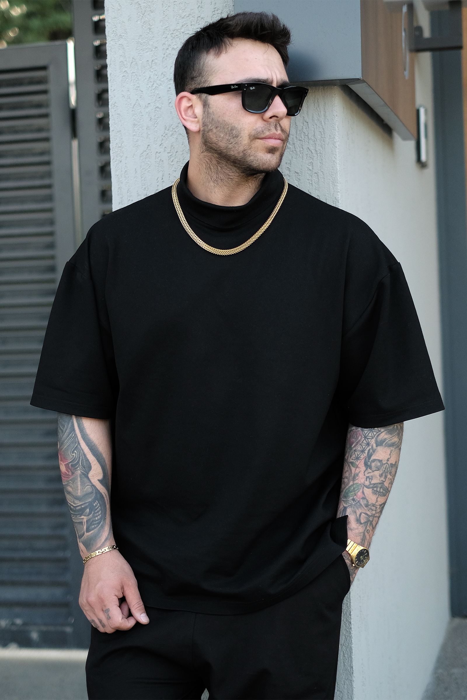808 Balıkcı Yaka Tok Oversize Tişört