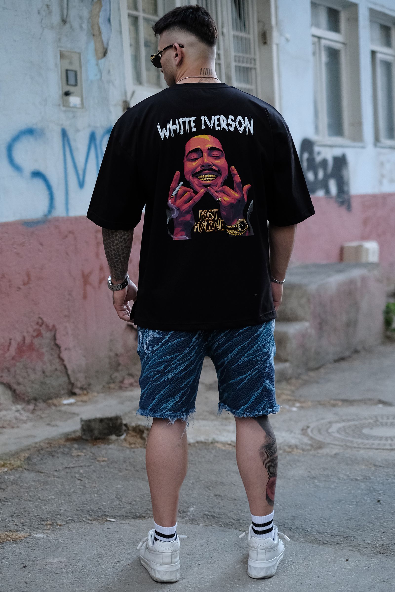 808 Iverson Baskılı Oversize Tişört