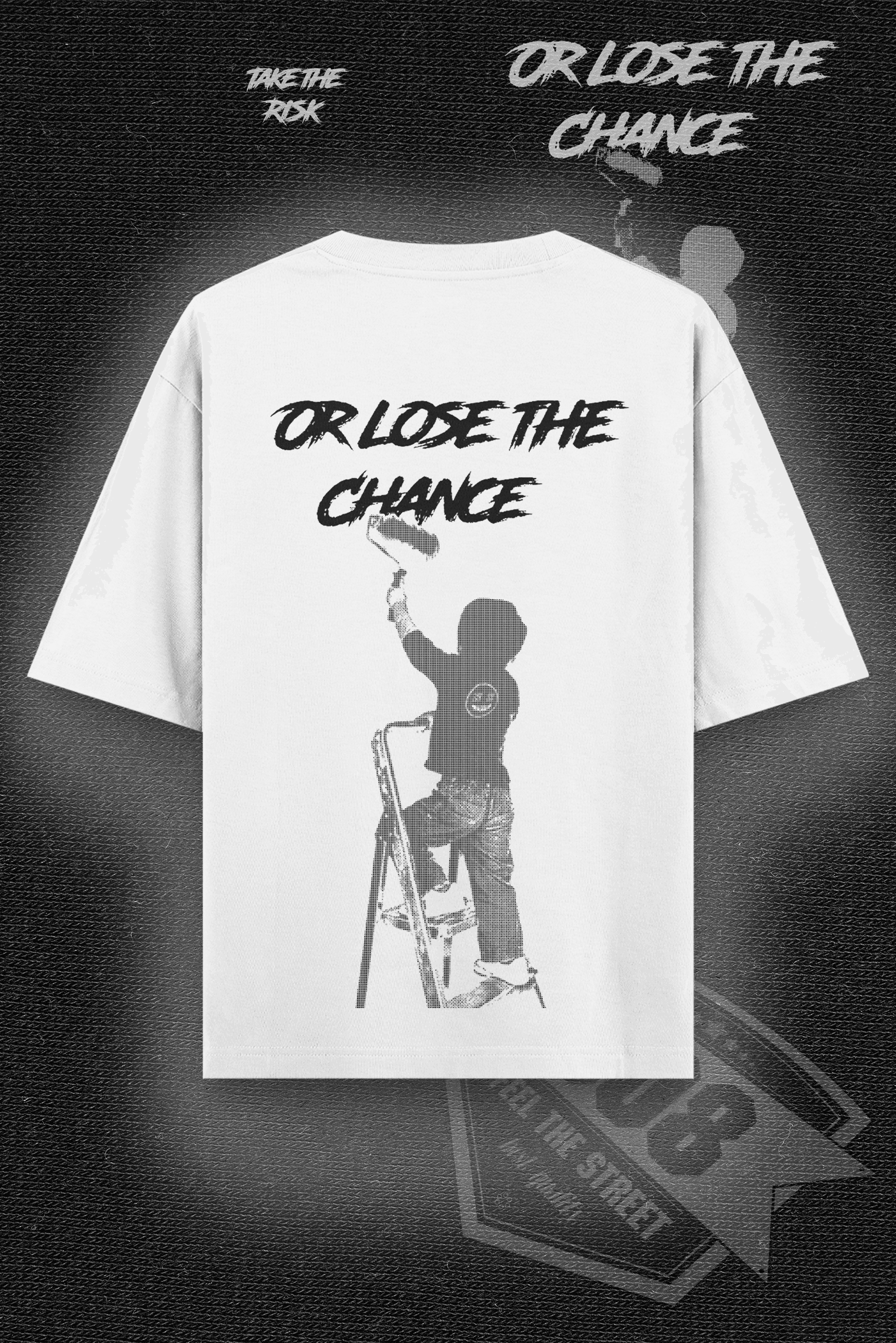 808 "Take the risk" Baskılı Oversize Tişört