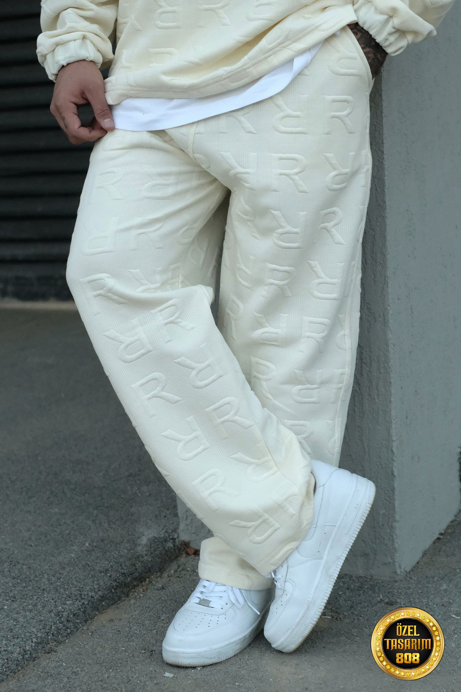 808 RR Dokulu Özel Tasarım Oversize Jogger