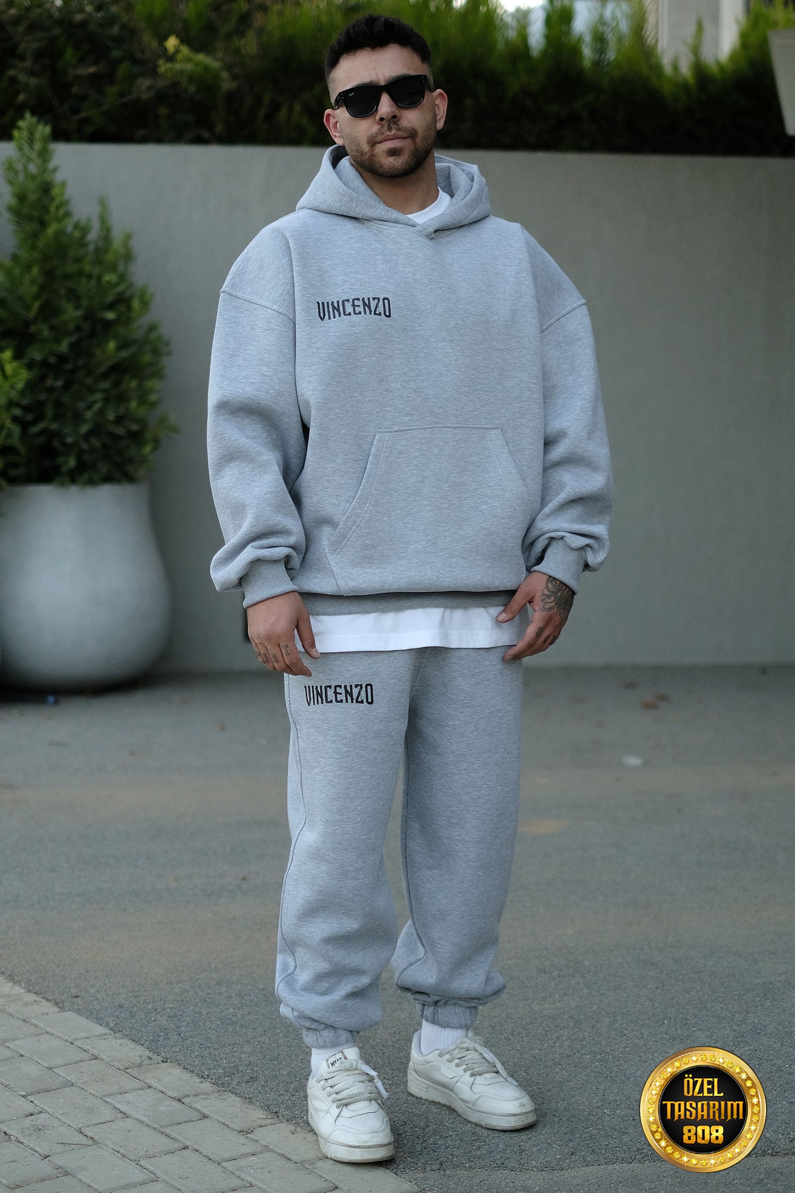 808 Vincenzo Baskılı Özel Tasarım Oversize Hoodie