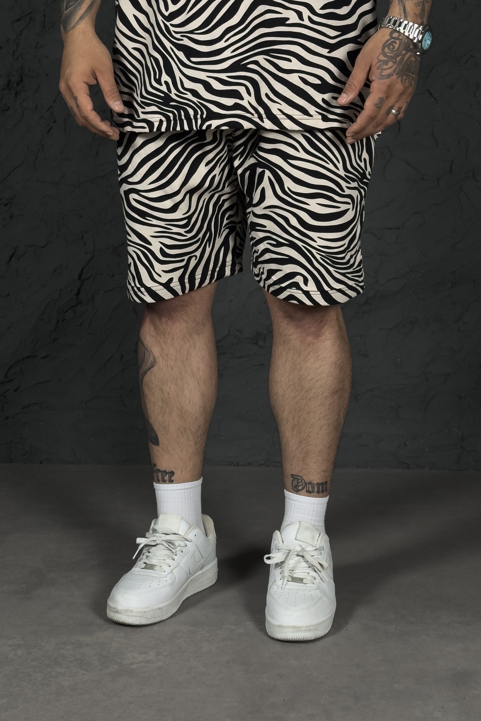 808 Zebra Desen Oversize Şort