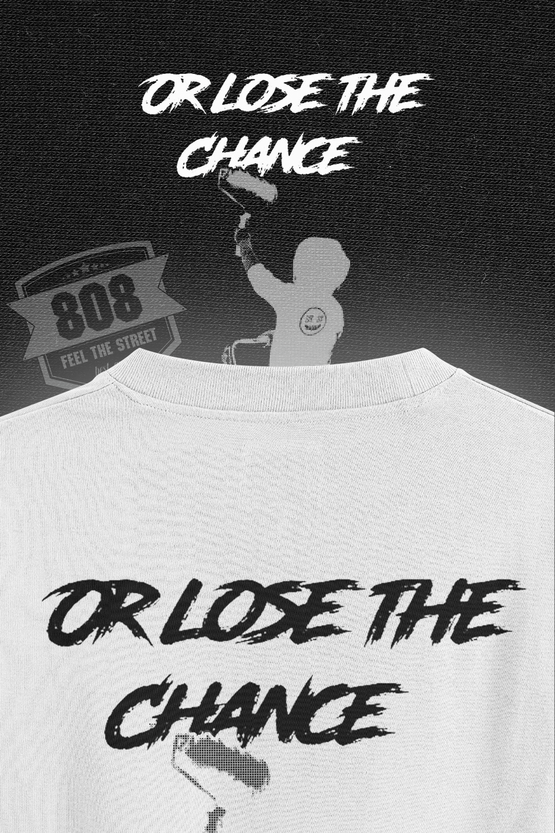 808 "Take the risk" Baskılı Oversize Tişört