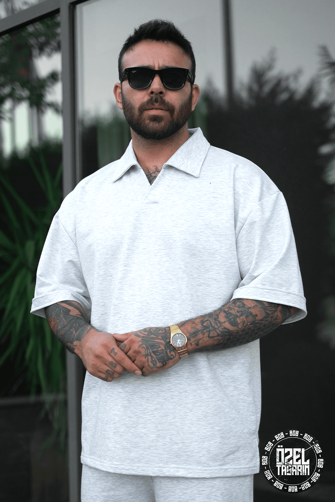 808 Basic Yakalı Oversize Tok Tişört