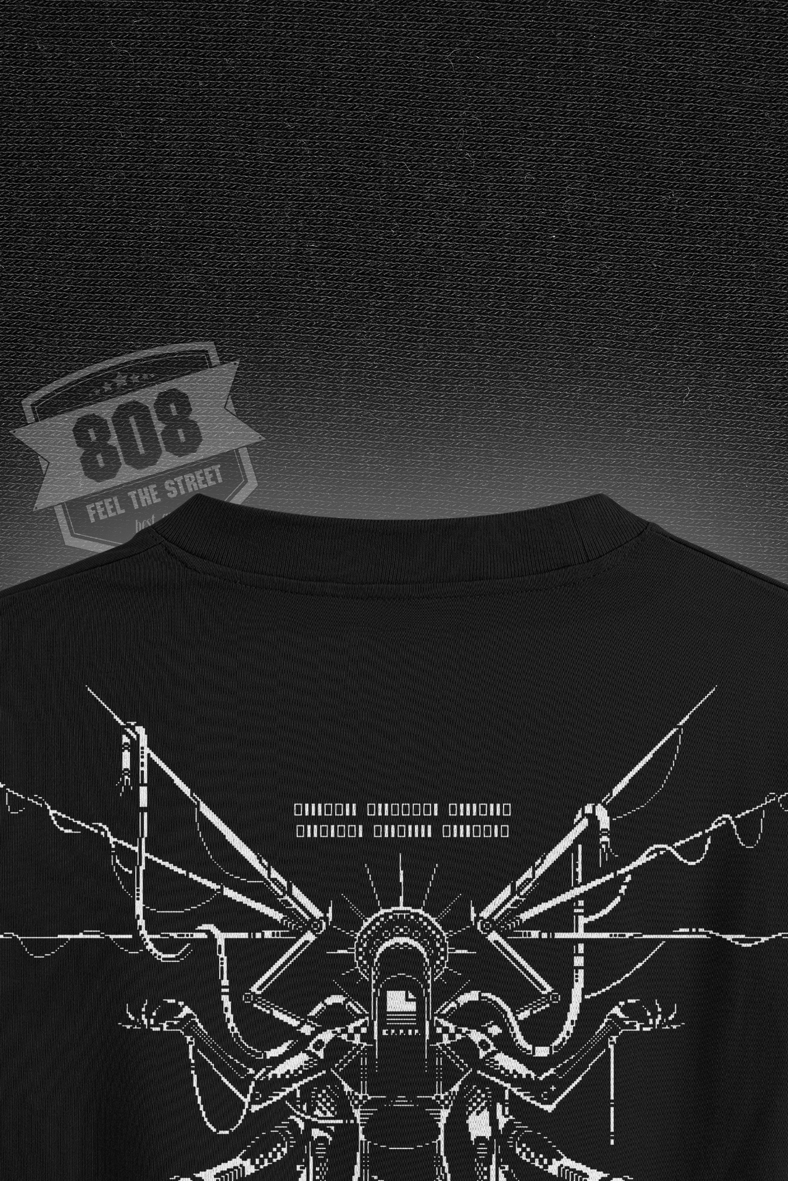 808 " Digital Savior " Baskılı Oversize Tişört