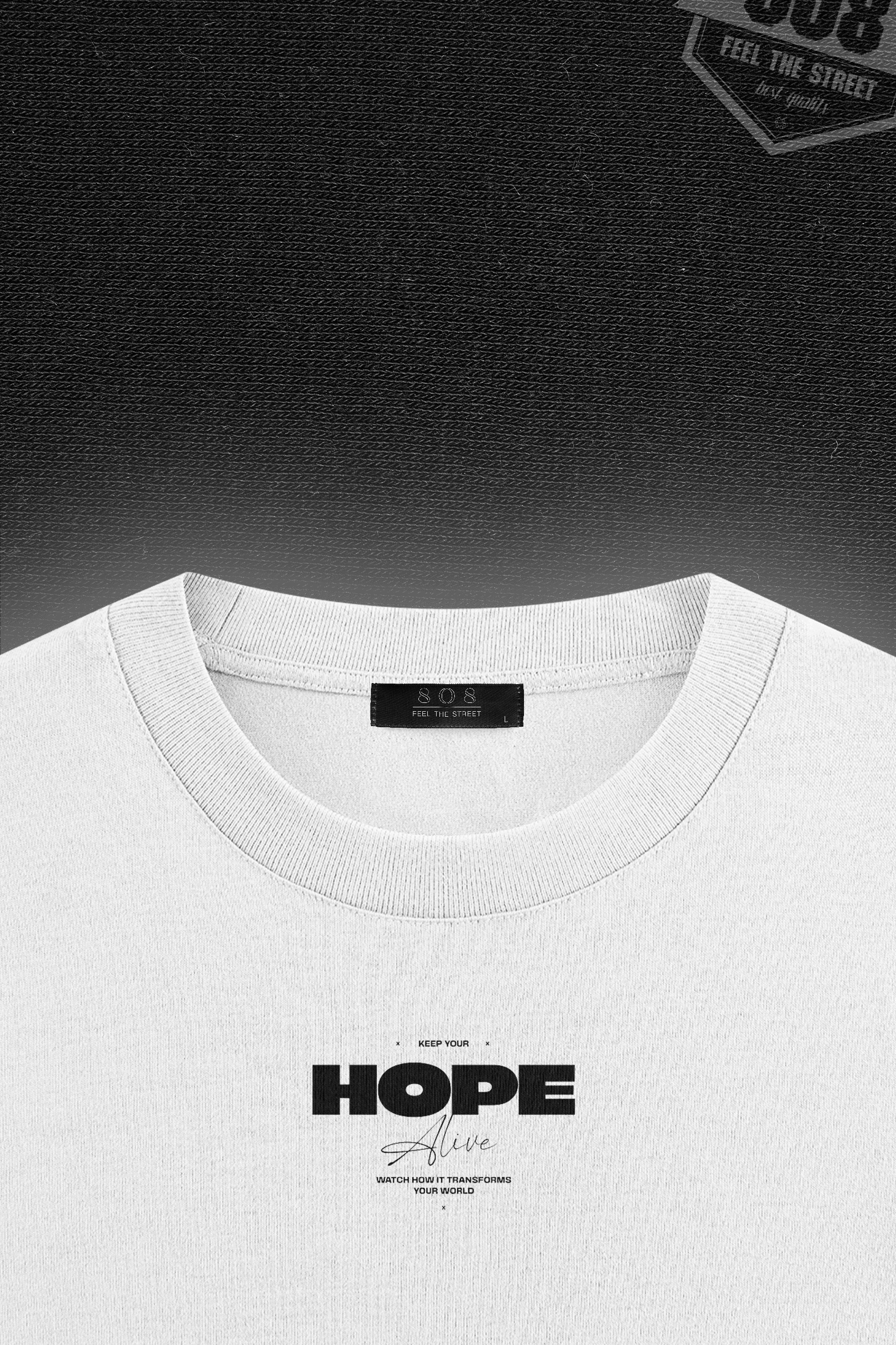 808 Hope Baskılı Oversize Tişört