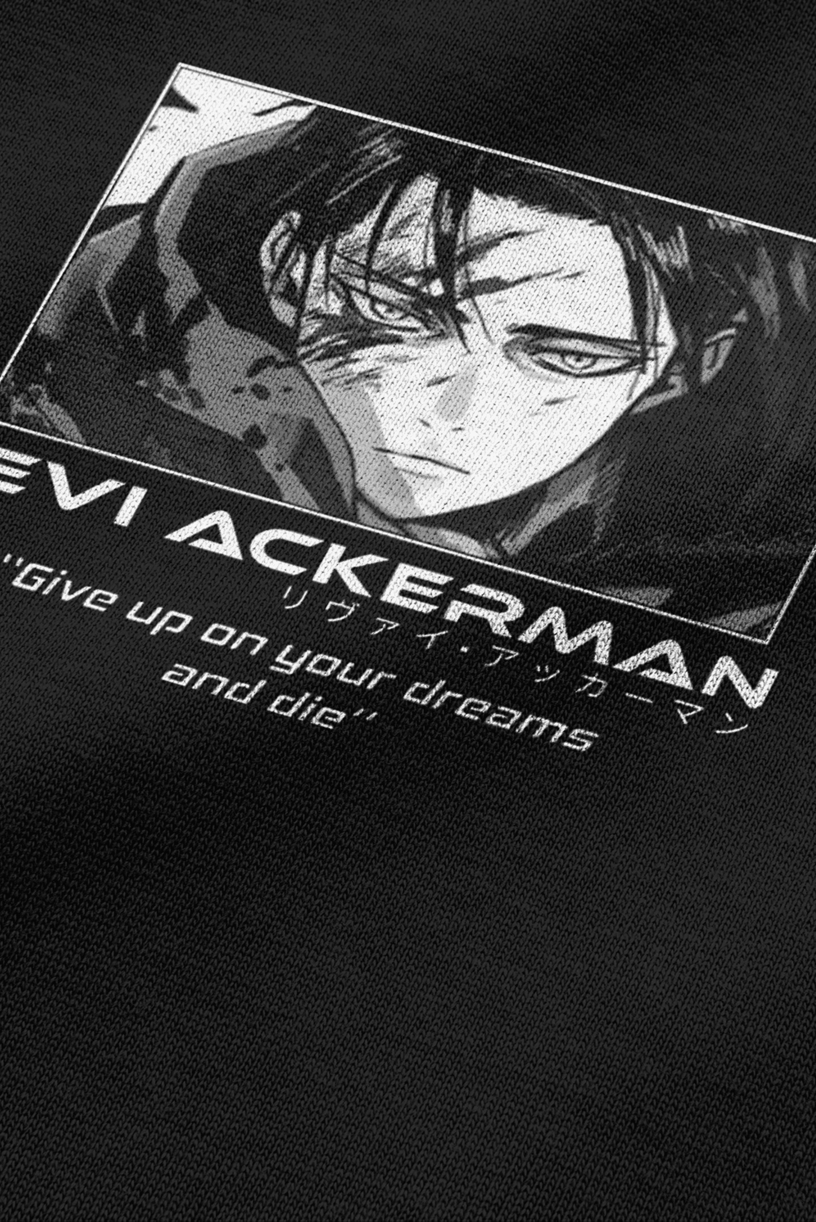 808 " Levi Ackerman " Baskılı Oversize Tişört