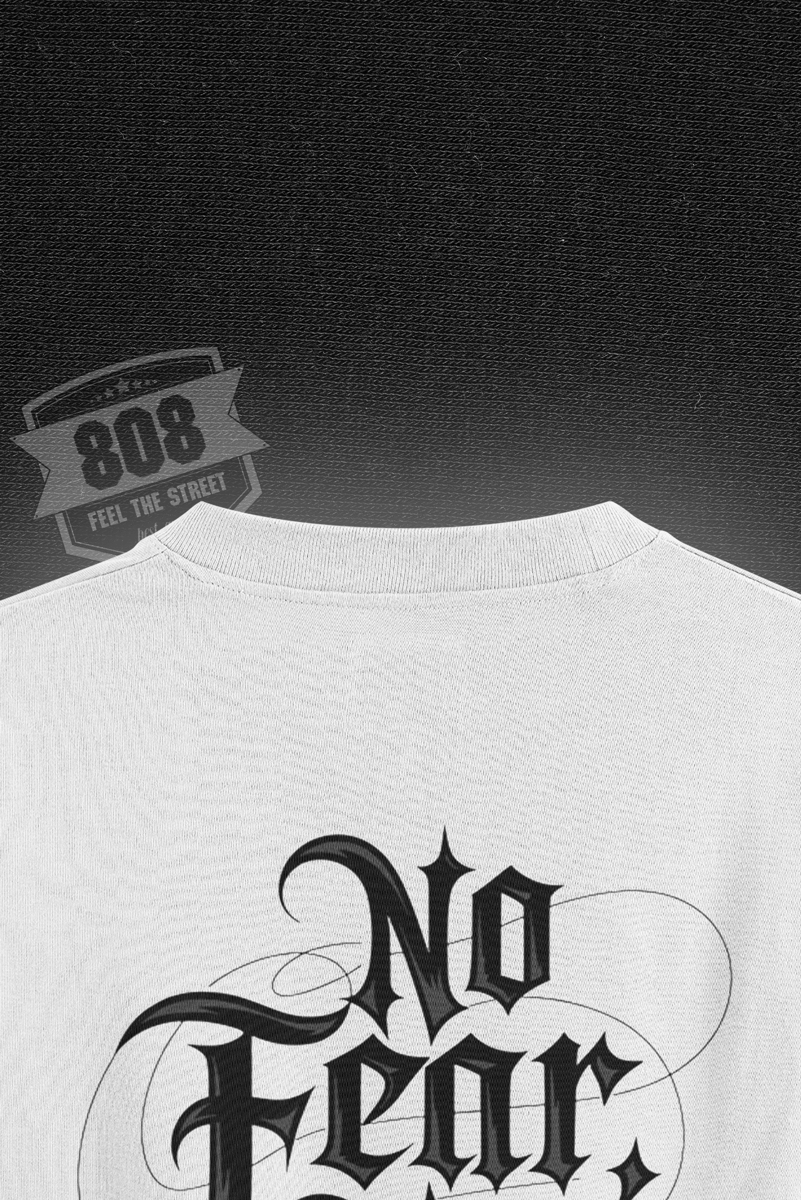 808 No Fear Baskılı Oversize Tişört