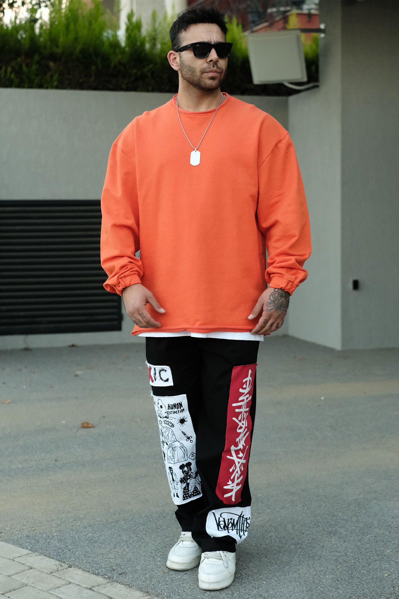 808 Basic Oversize Fermuar Yırtmaç Sweatshirt