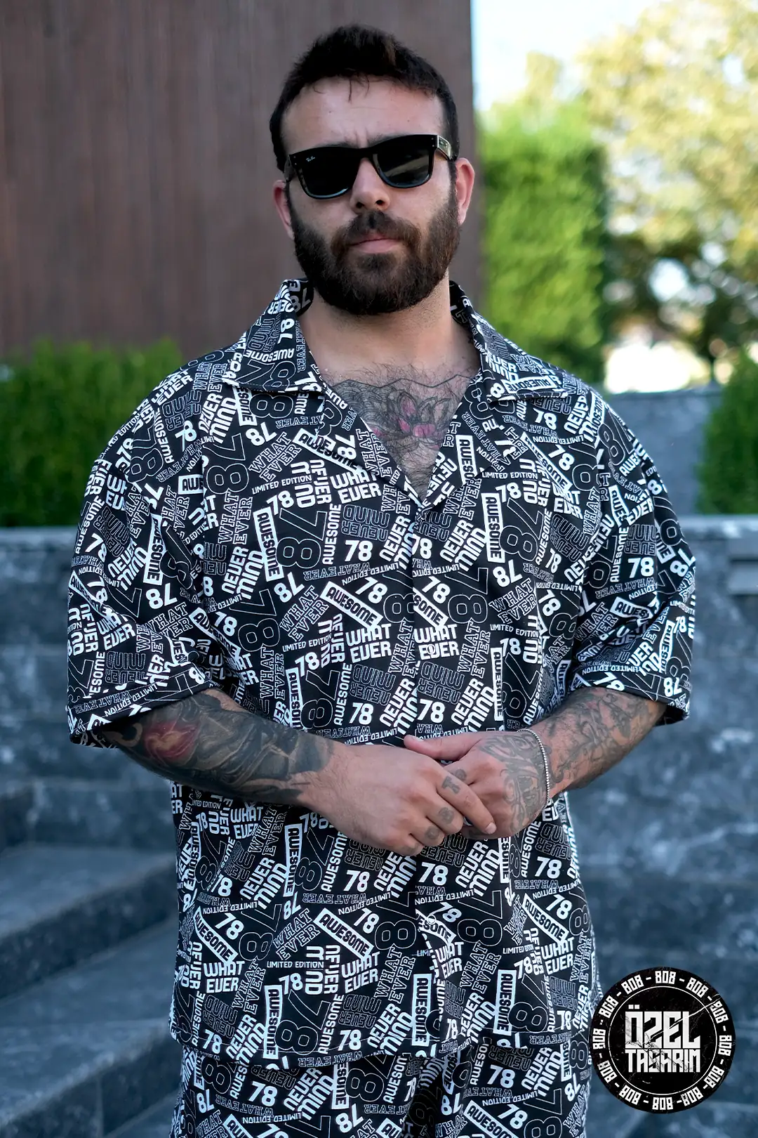 808 78 Desen Tok Oversize V Yaka Gömlek | 808 Shop | Feel The Street