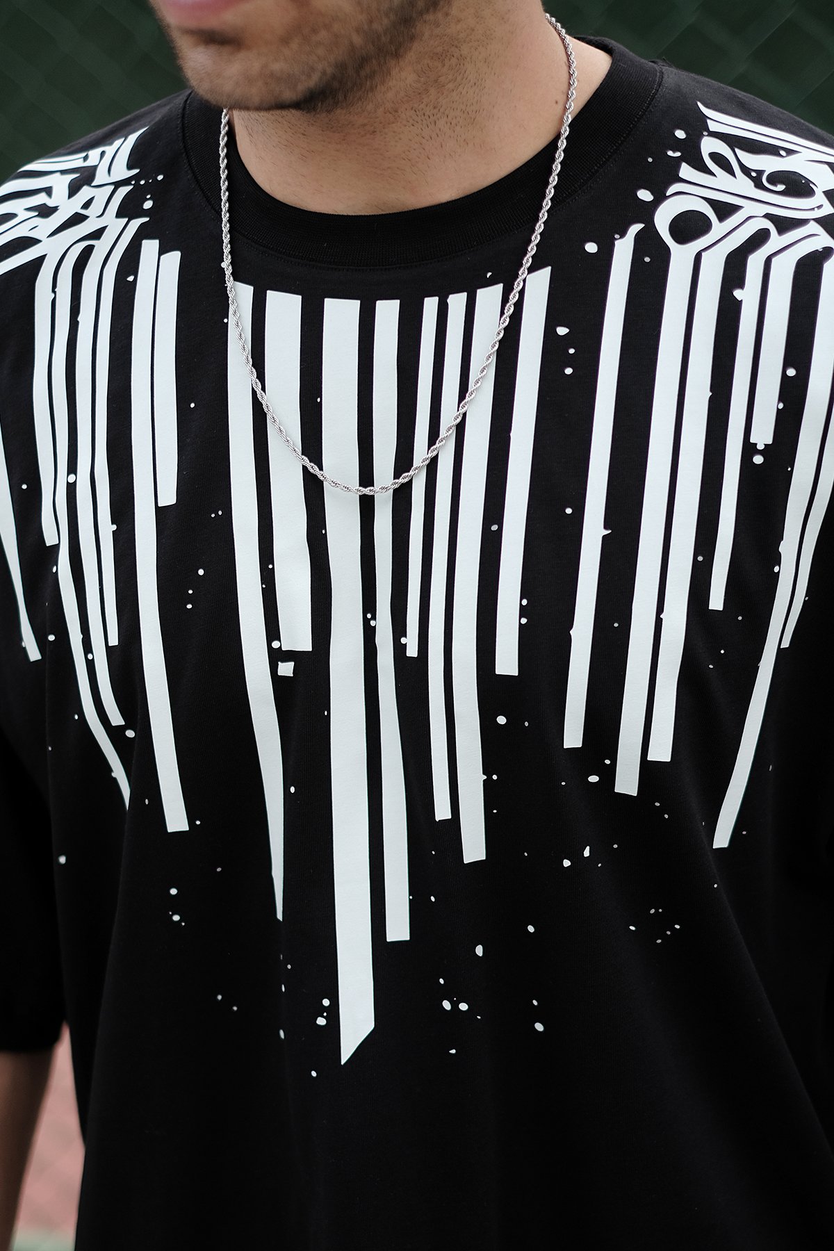 808 Drippin Baskılı Oversize Tişört