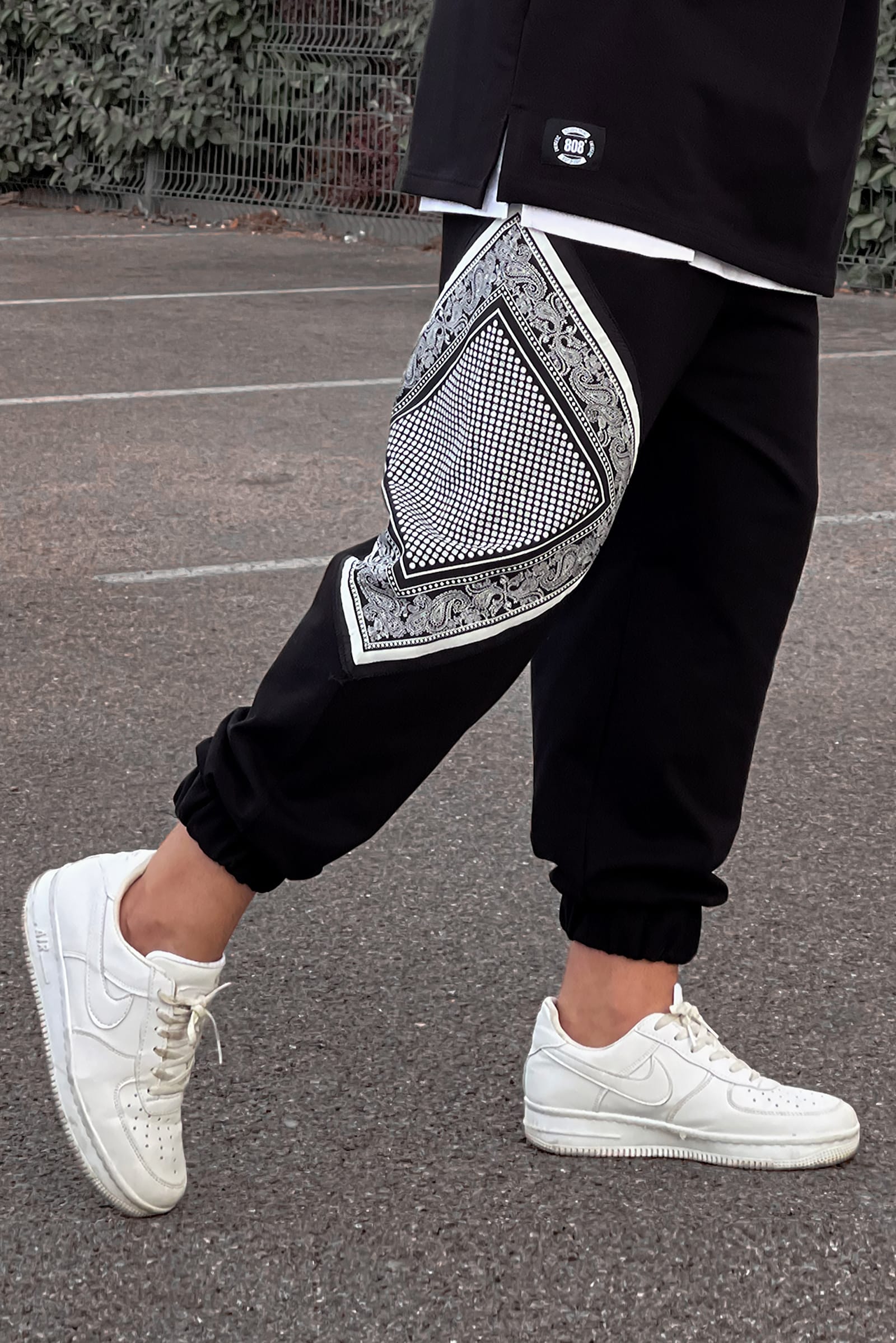 808 Pain Bandana Kontrast Oversize ( Sweatshirt + Jogger ) - Siyah