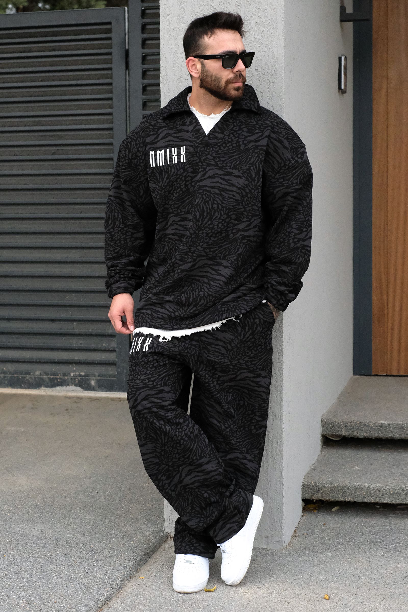 808 NMXX Baskılı Özel Tasarım Desenli Oversize Jogger