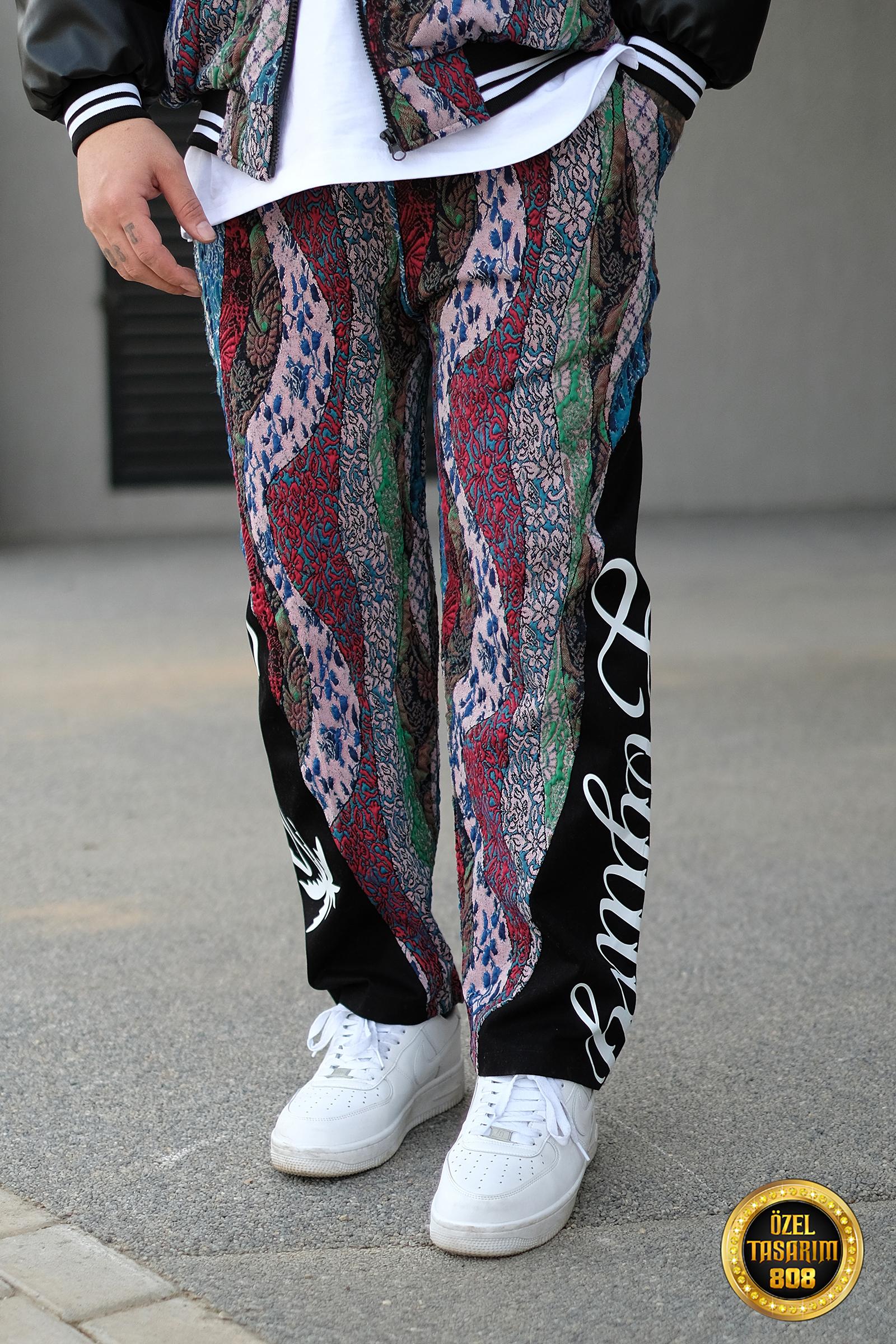 808 Street Dreams Kabartma Dokulu Kontrast Baggy Jogger