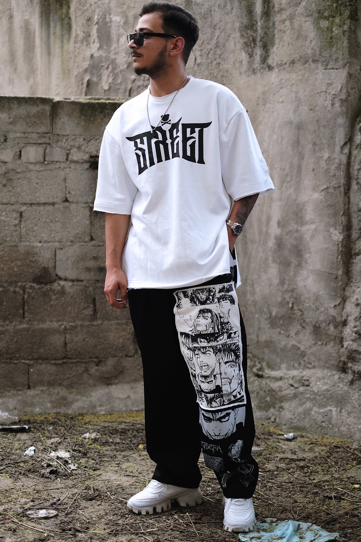 808 Anime Baskılı Oversize Baggy Jogger